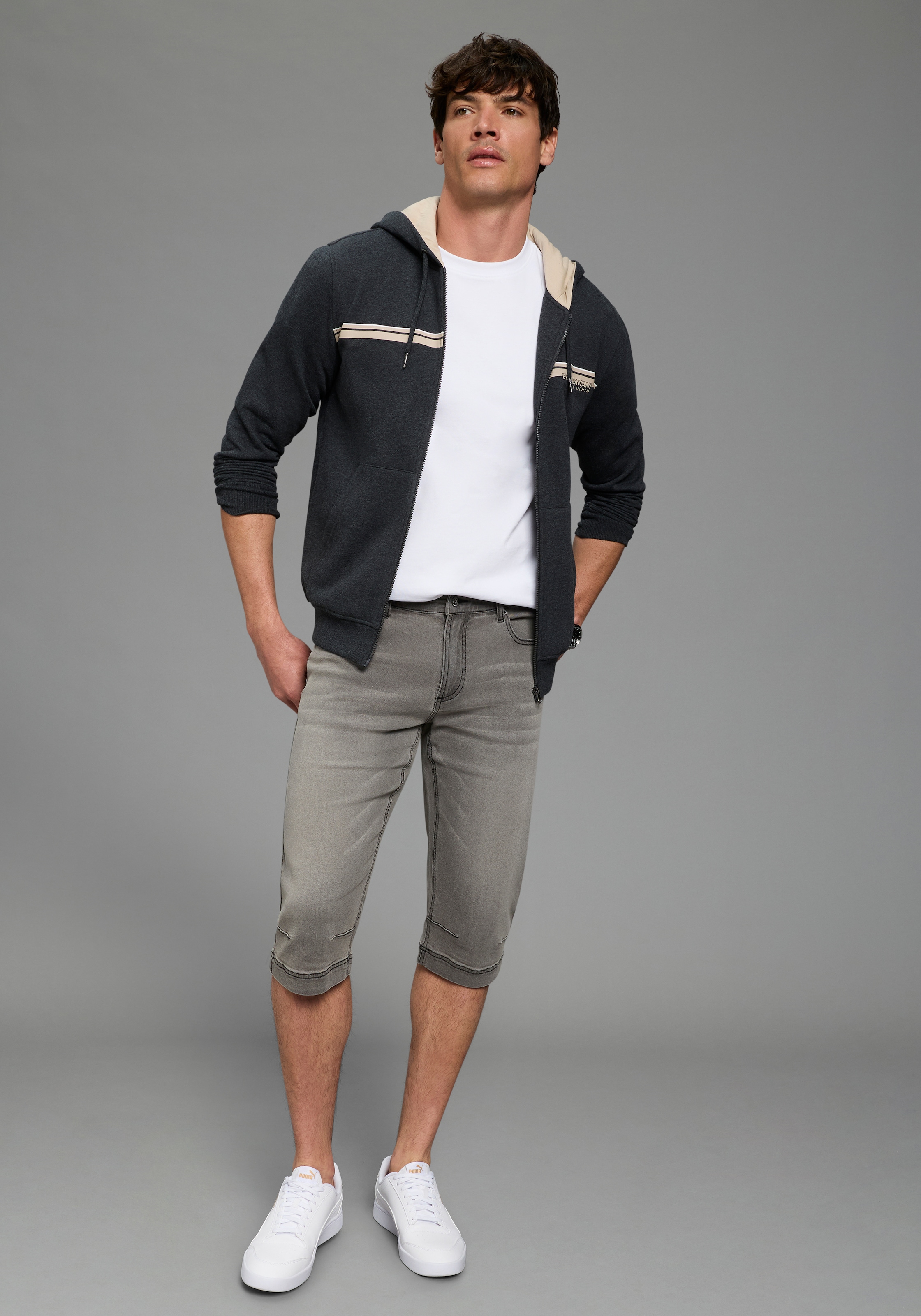 Bruno Banani Bermuda en jean »Hutch-Bermuda« Straight-Fit, hauteur normale de taille, en denim élastique
