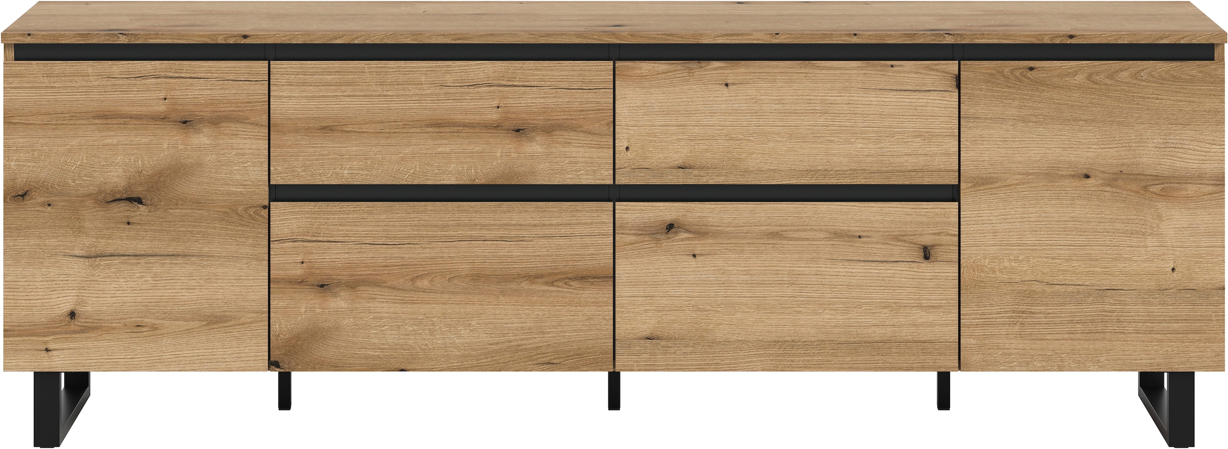Home affaire Lowboard »TOMA, 188cm breit, Metall-Kufen-Fuss, 2 Türen, 2 Schubkästen,2 Klappen« TV-Lowboard, Mediaschrank, Mediaboard, TV-Schrank, Schrank, Board