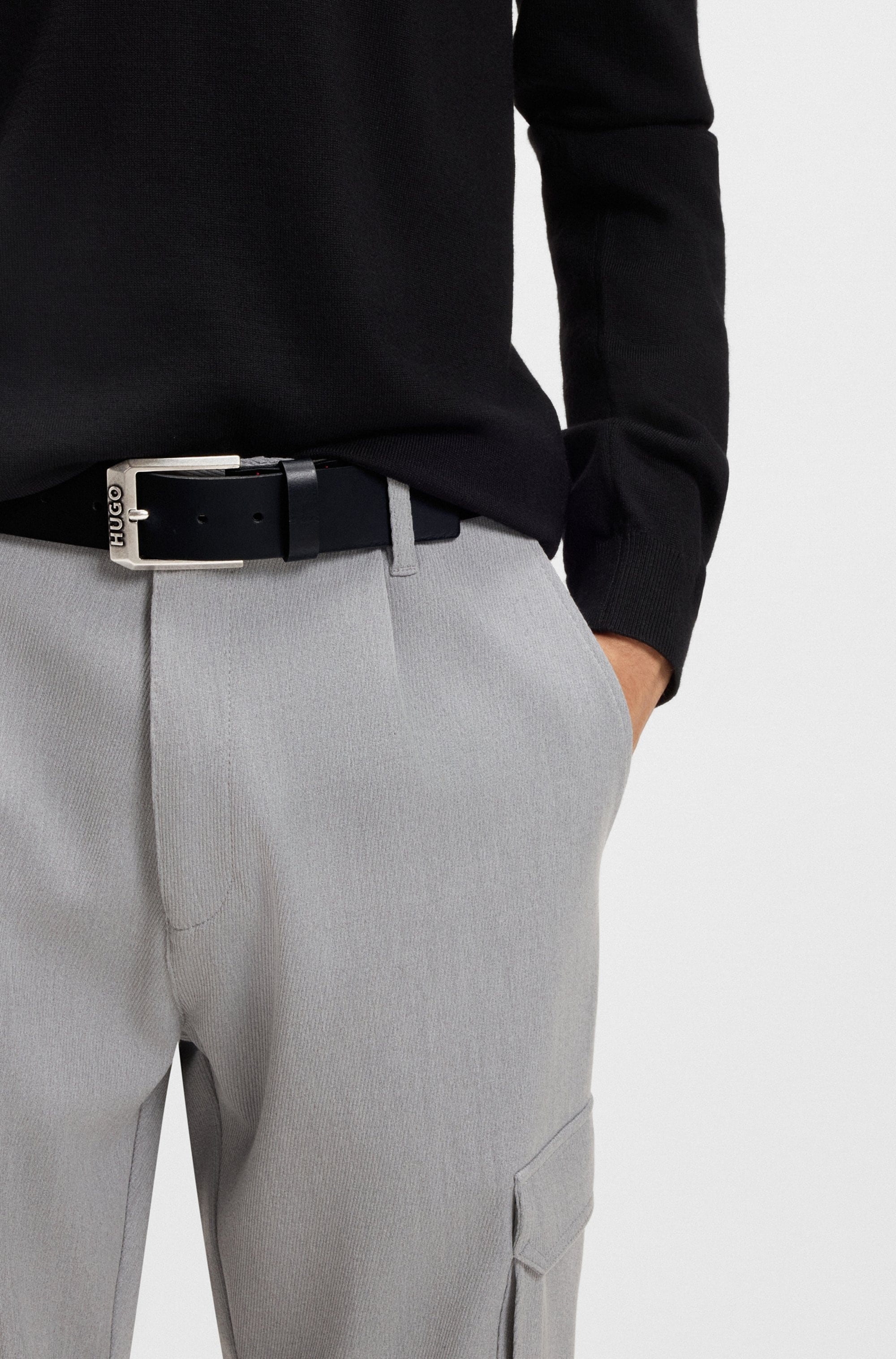 HUGO Ceinture en cuir »Gelio Sz40« mit Markenlabel von HUGO