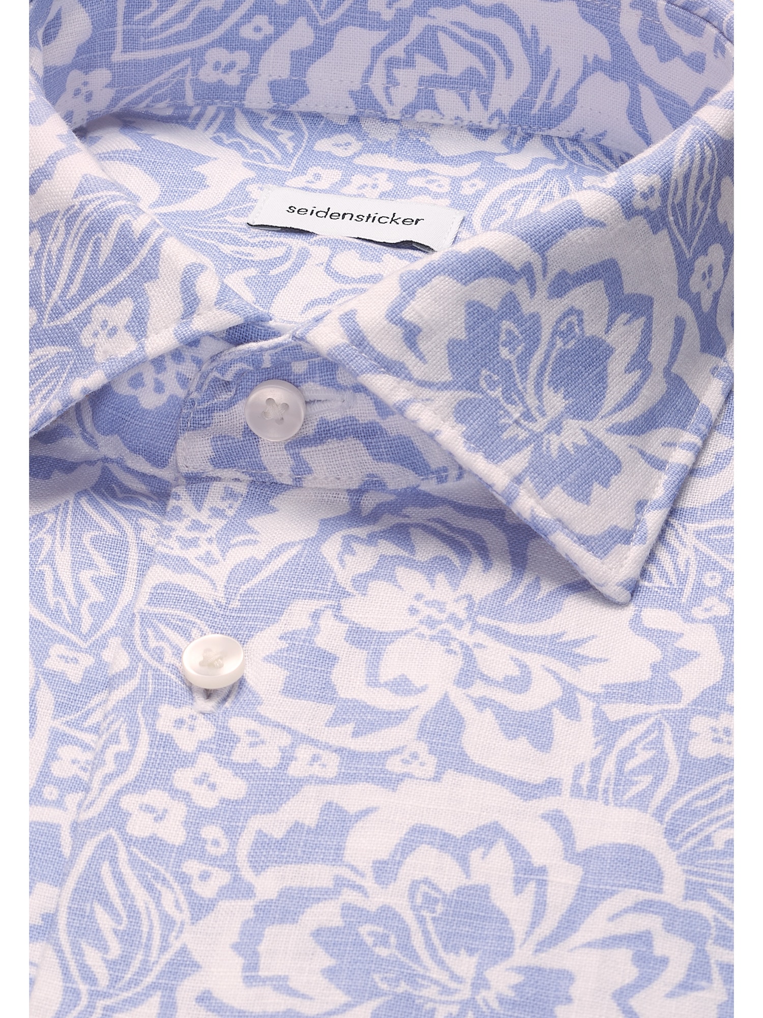 seidensticker Chemise en lin »Schwarze Rose« Slim 1/1 col Kent imprimé