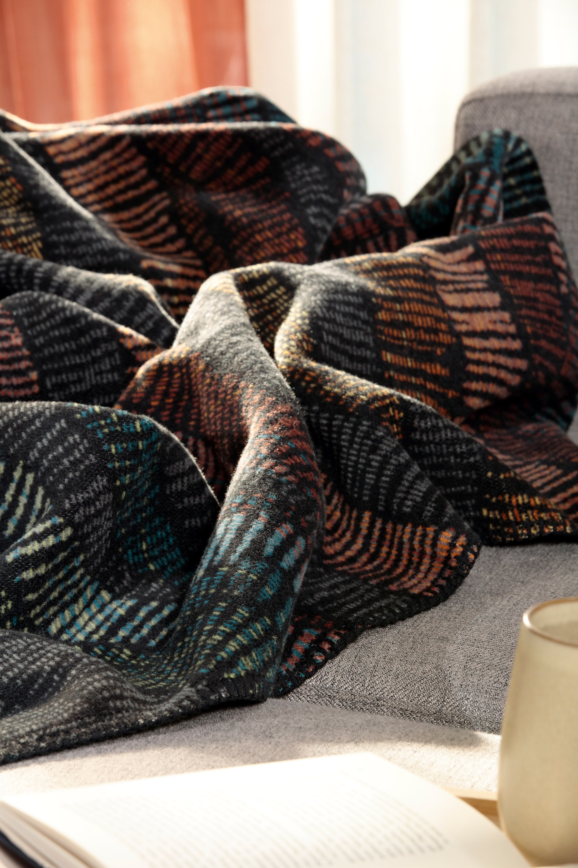 Biederlack Couverture d'intérieur »Vivid Waves« kuscheliger Blickfang