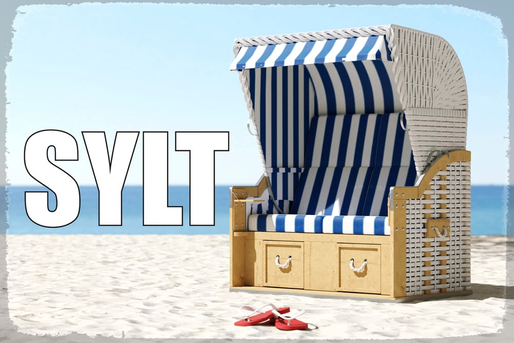 queence Tableau métallique »Sylter Strandkorb« 1 cuis tlg. Stahlschilder