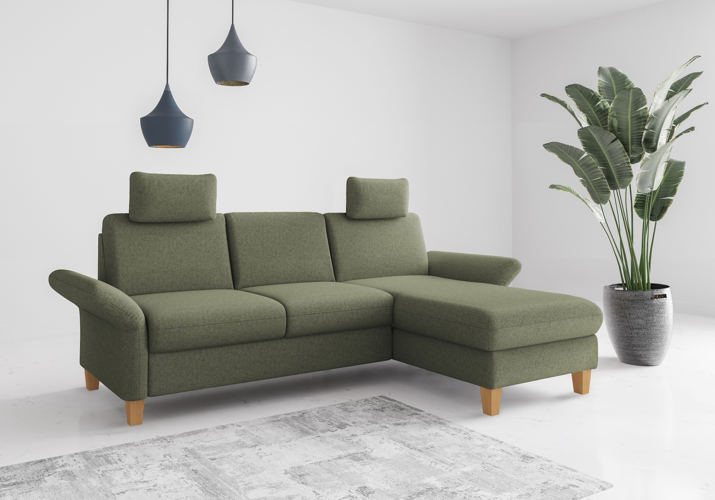 Home affaire Canapé d'angle »Rochelle, L-Form« wahlweise mit Armteilverstellung, Bettfunktion und Bettkasten