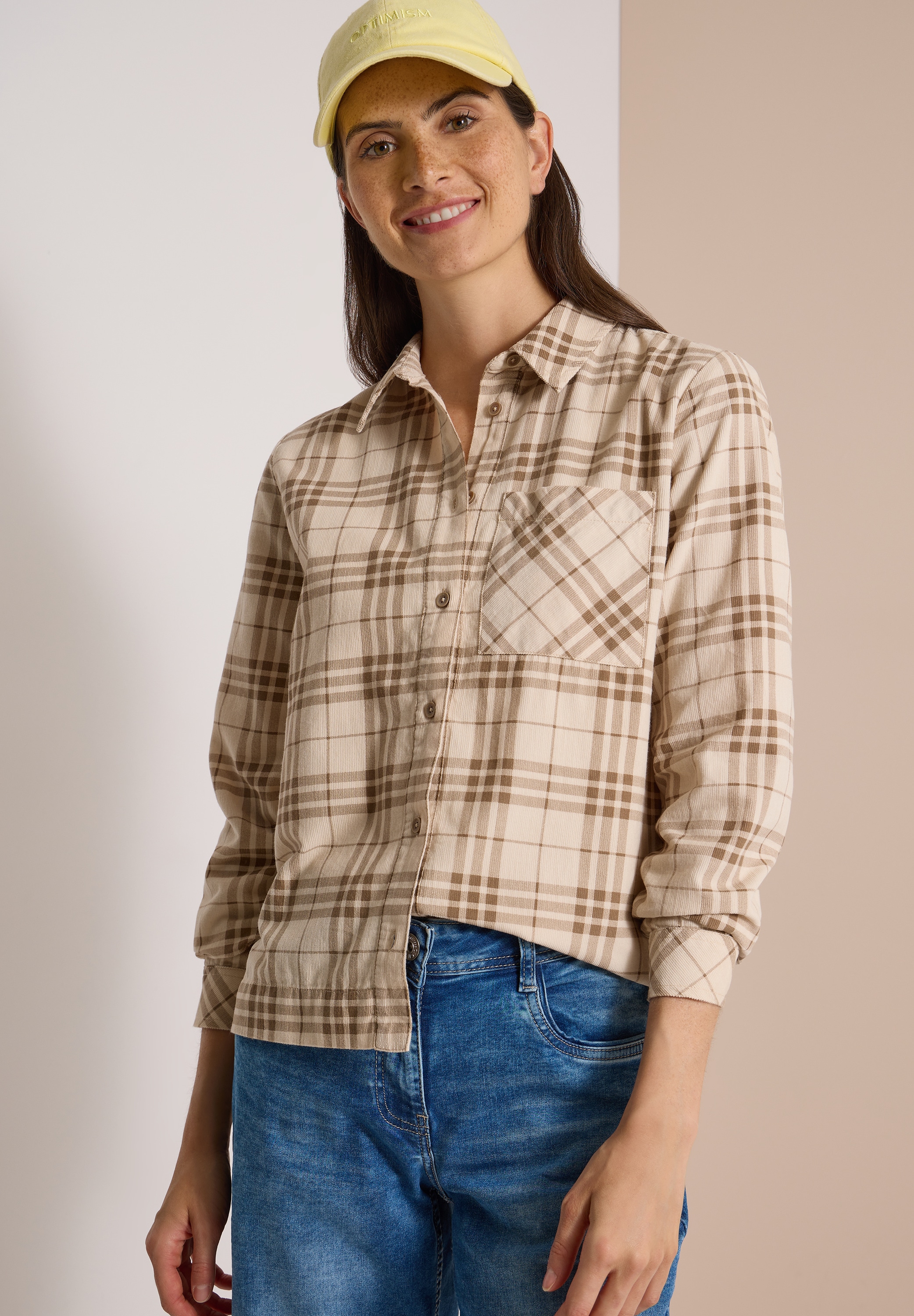 Cecil 1100000002199 Cordbluse mit Karomuster