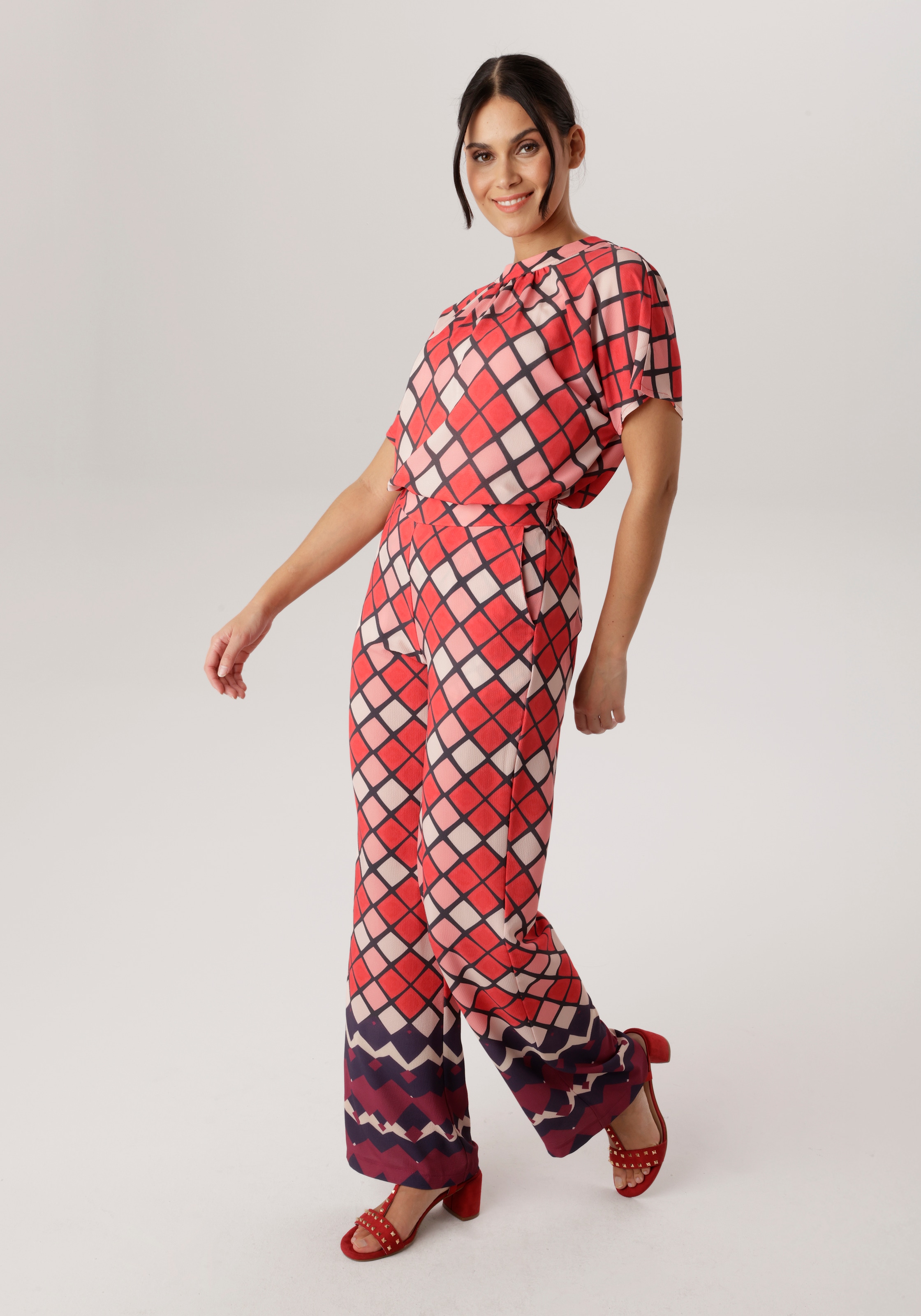 Aniston SELECTED Schlupfhose  ausgefallener Rautenmusterung und Eingriffstaschen - NEUE KOLLEKTION