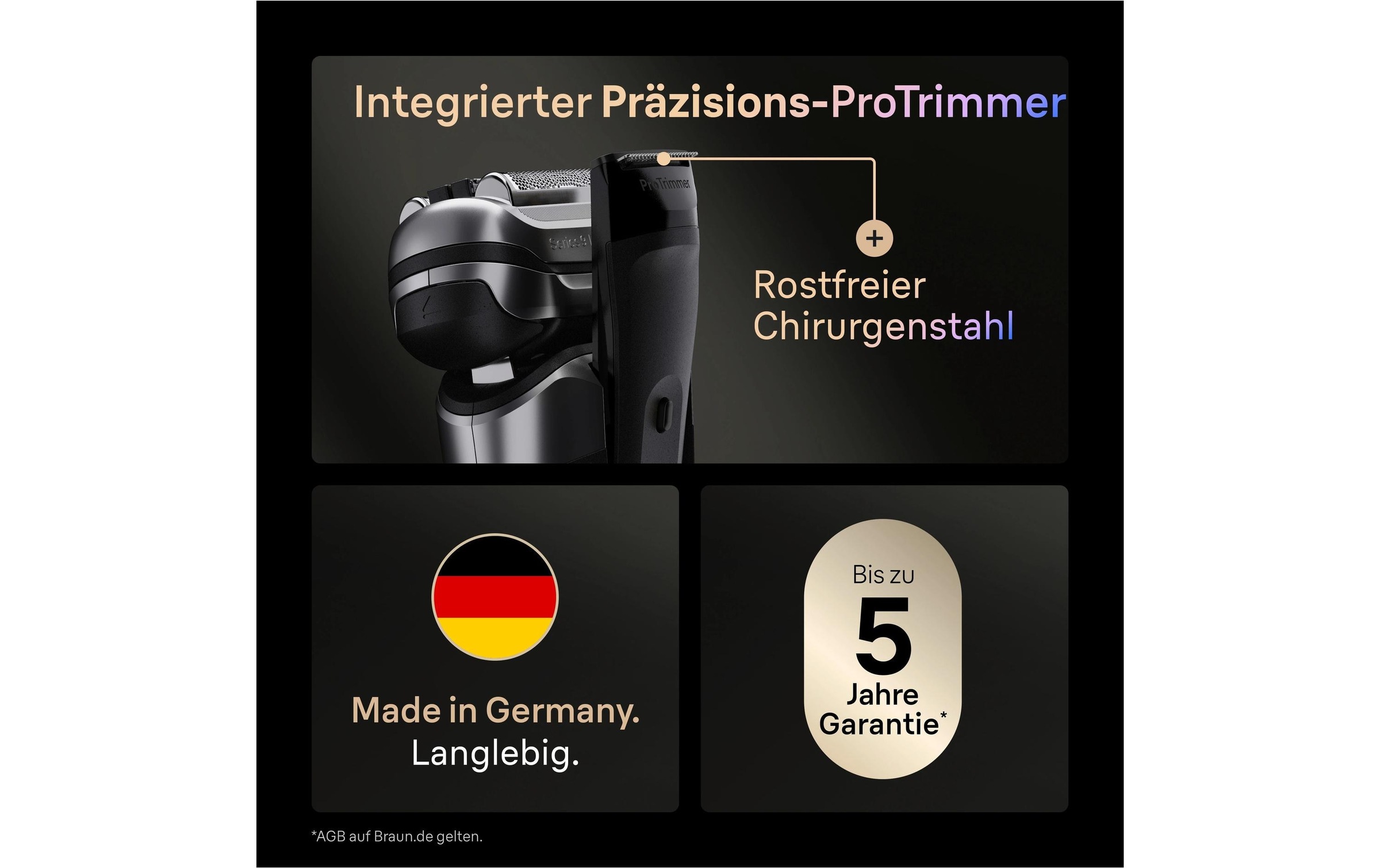 Braun Elektrogesichtshaarentferner »Series 9 Pro+ 9667cc« Reinigungsstation