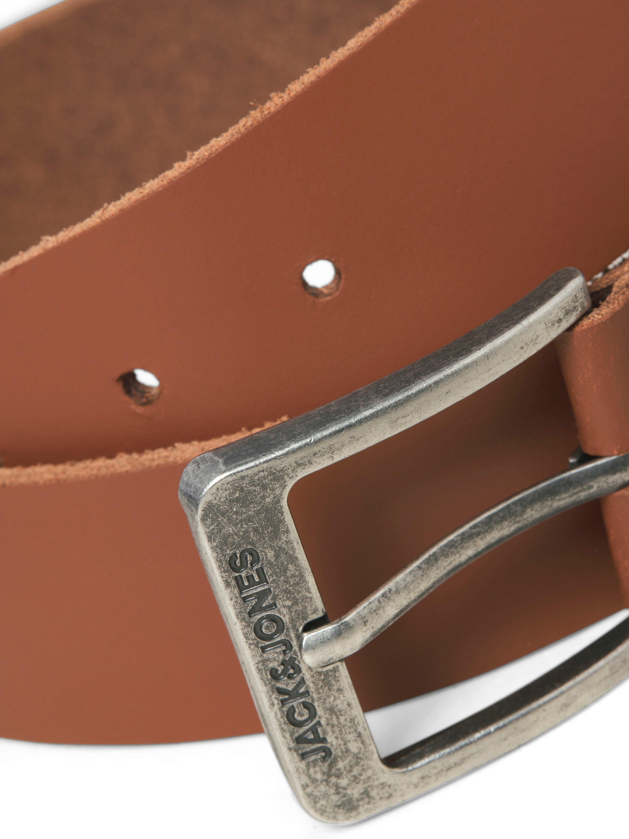 Jack & Jones Ledergürtel »JACBRAGA LEATHER BELT SN« mit silberner Schliesse