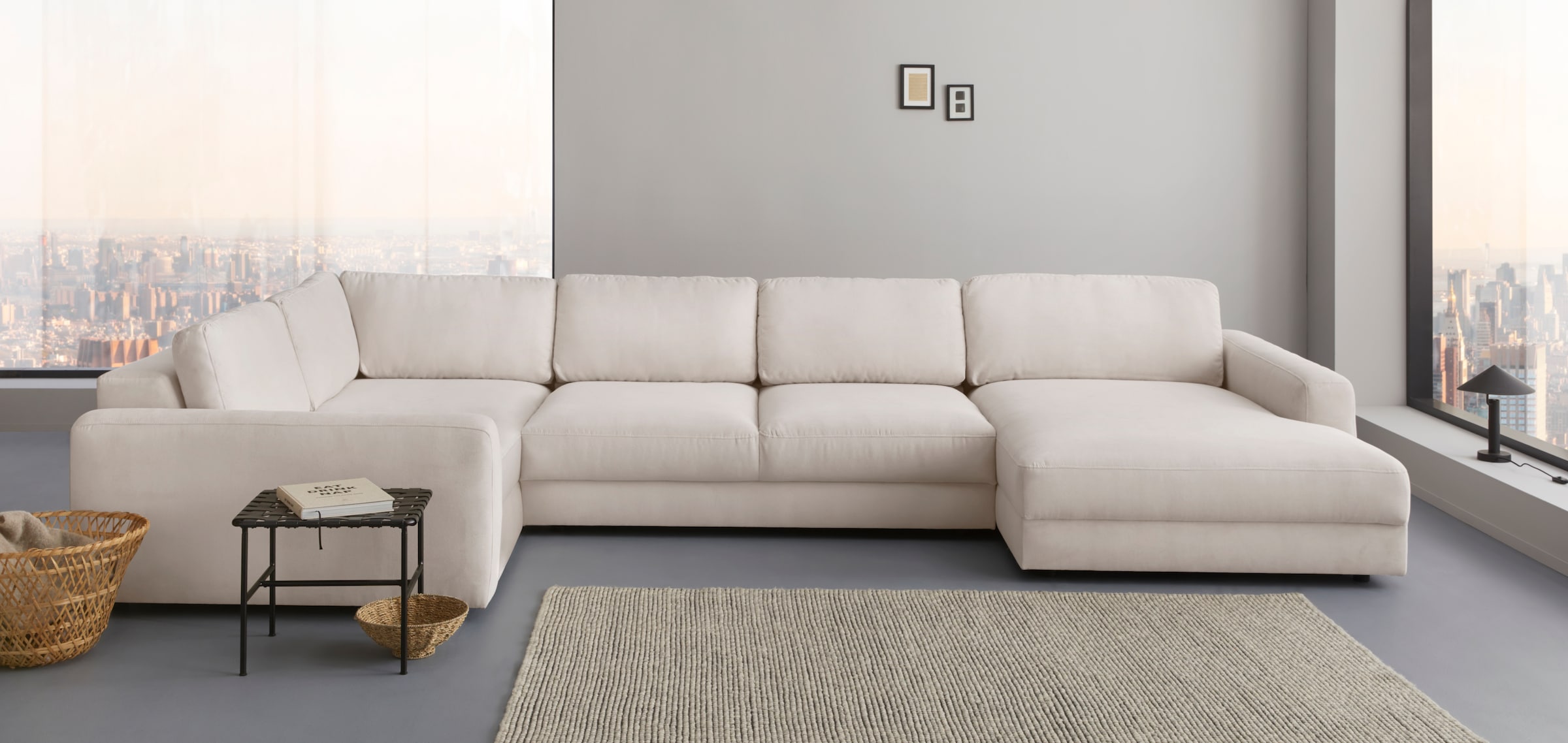 Home affaire Wohnlandschaft »Bloomfield, Mega Polsterecke, Breite 390cm, viel Platz, U-Form« In verschiedenen Grössen bestellbar