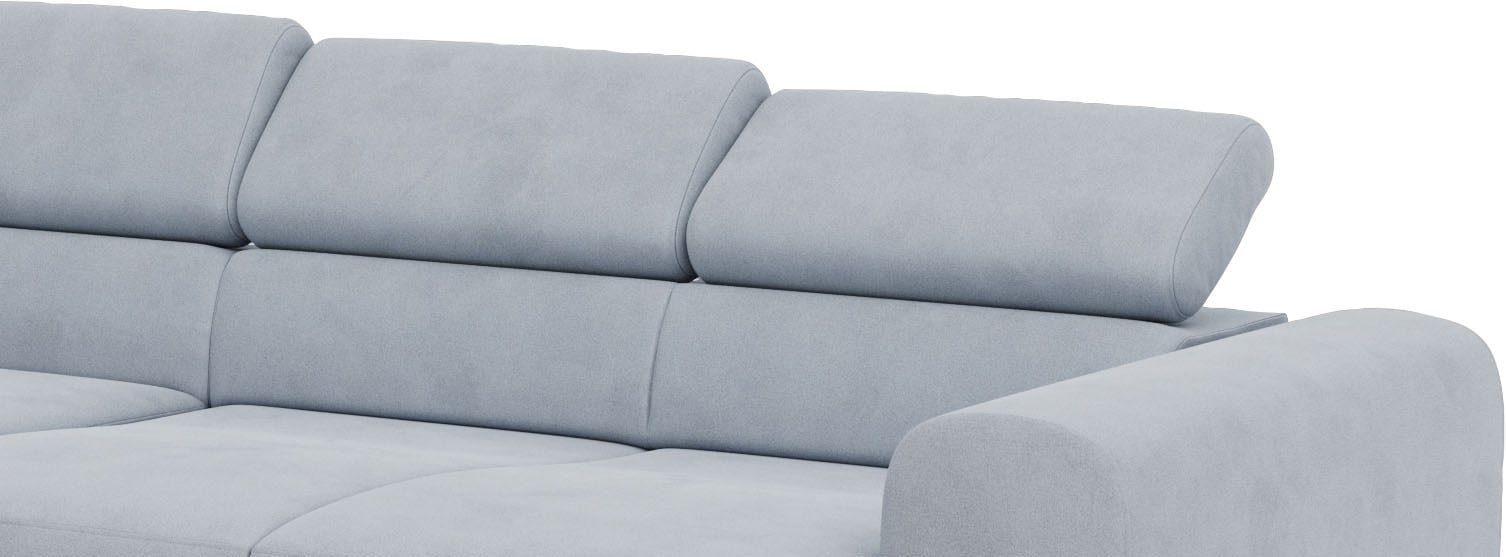 Home affaire Ecksofa »Carlo L-Form« mit Kopfteilverstellung & Holz-Rahmenoptik, wahlweise Relaxfunktion