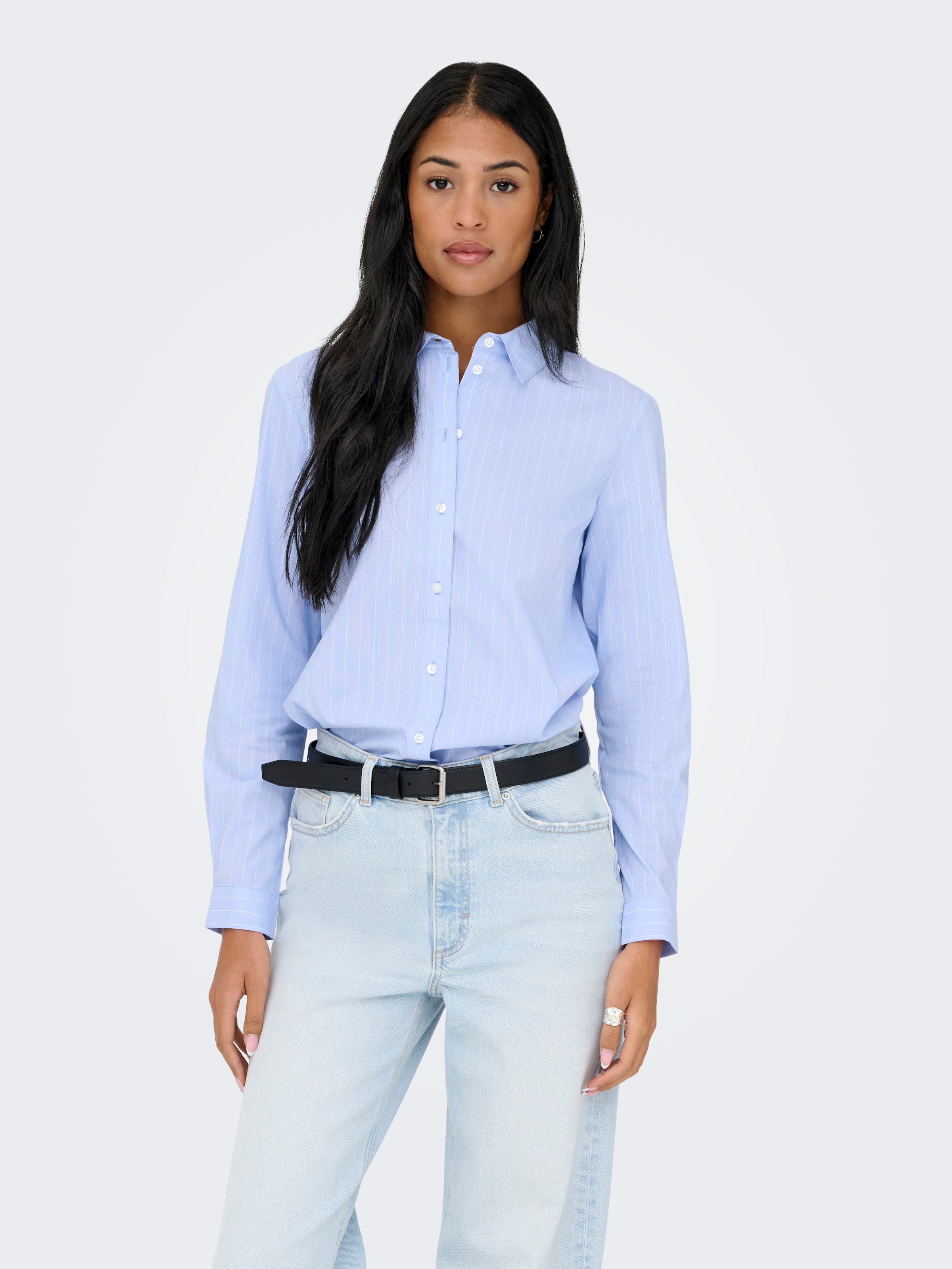 JDY Blouse chemise »JDYMIO L/S SHIRT WVN NOOS« mélange coton, coupe régulière