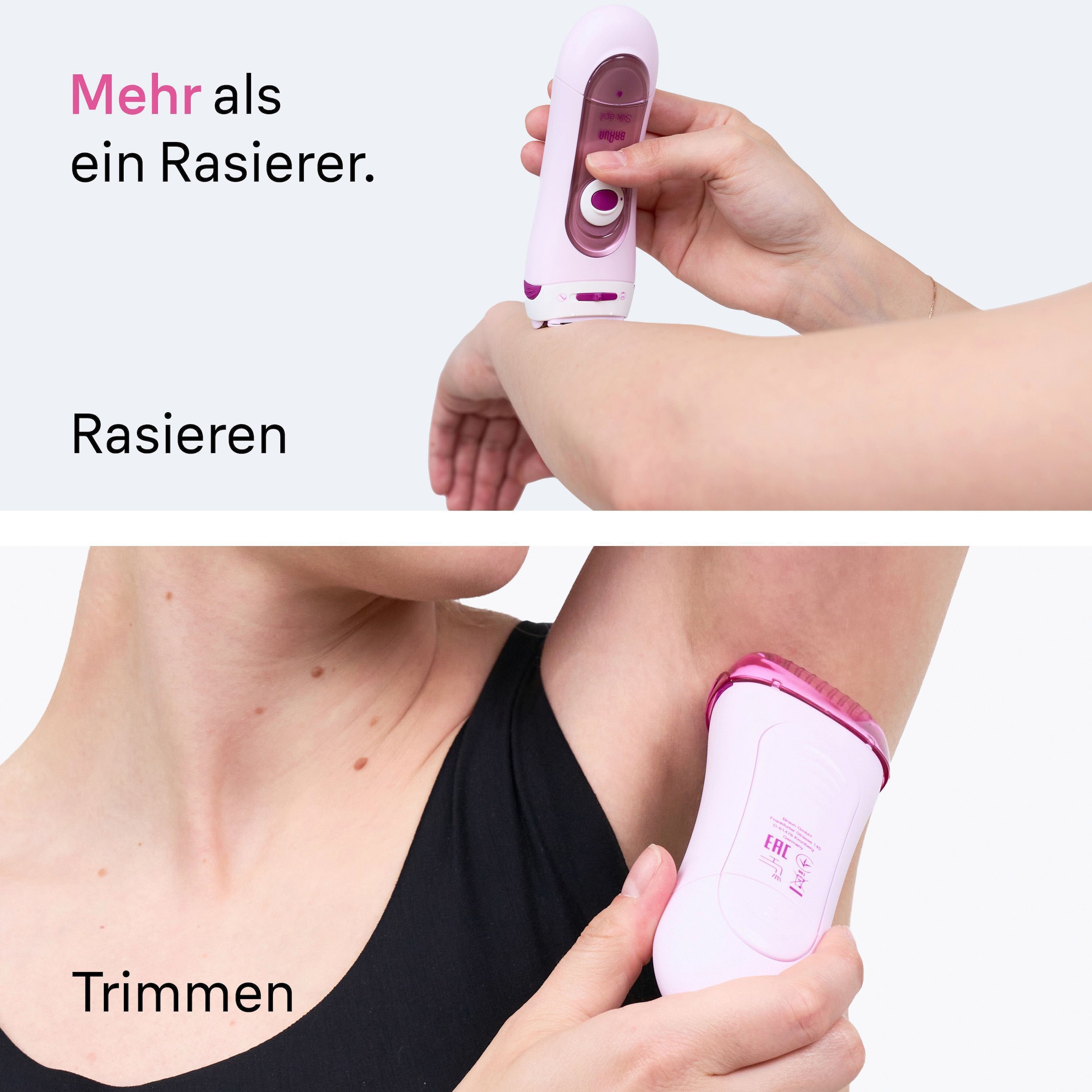 Braun Elektrokörperrasierer »LS5100« 1 Stk. Aufsätze Silk·épil Damenrasierer, einfache & sanfte Rasur, +1 Extra, Rosa