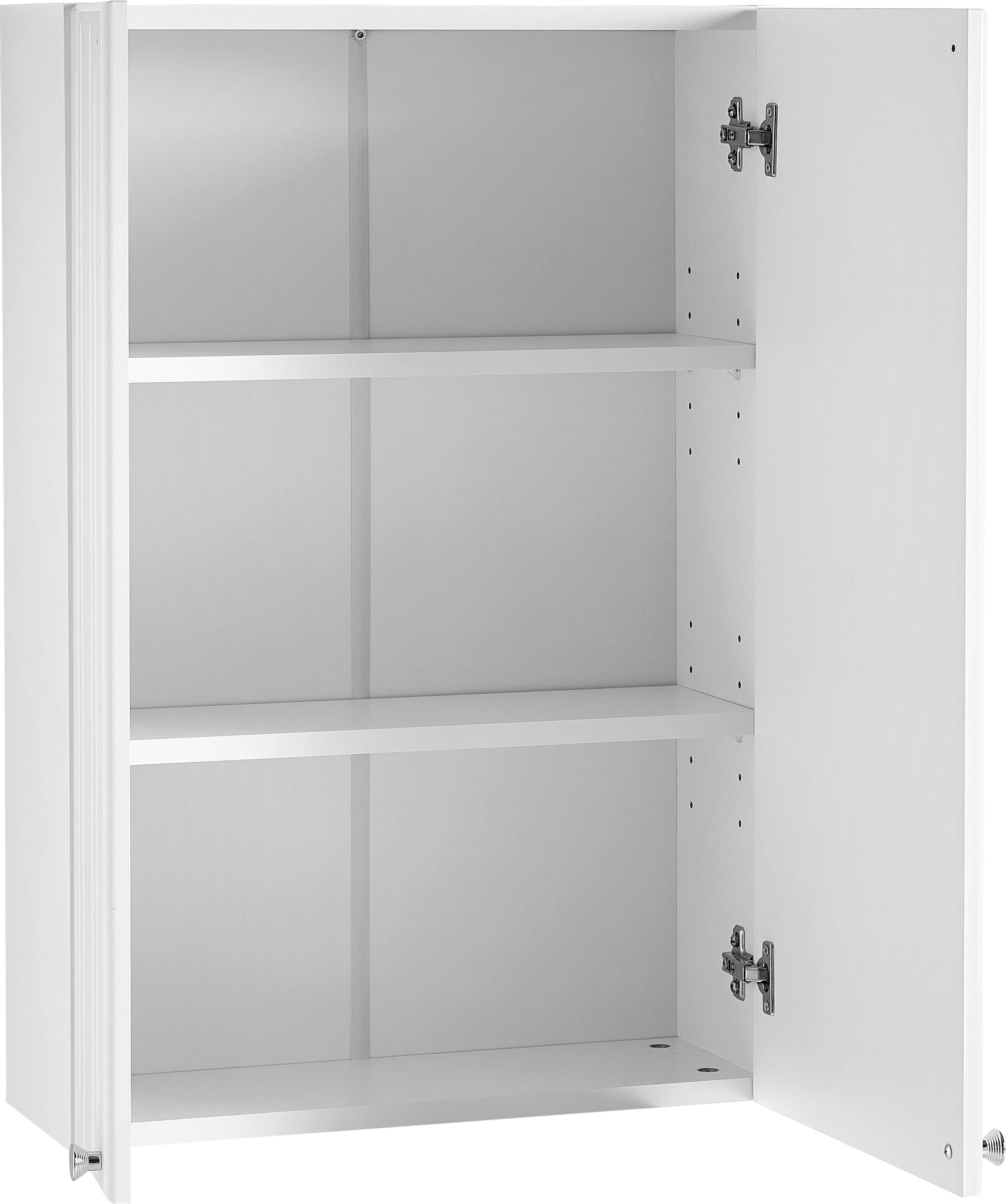 Saphir Armoire suspendue »Quickset 955 Wand-Badschrank 50 cm breit mit 2 Türen, 2 Einlegeböden« armoire suspendue salle de bain, blanc brillant, poignées chromées brillantes