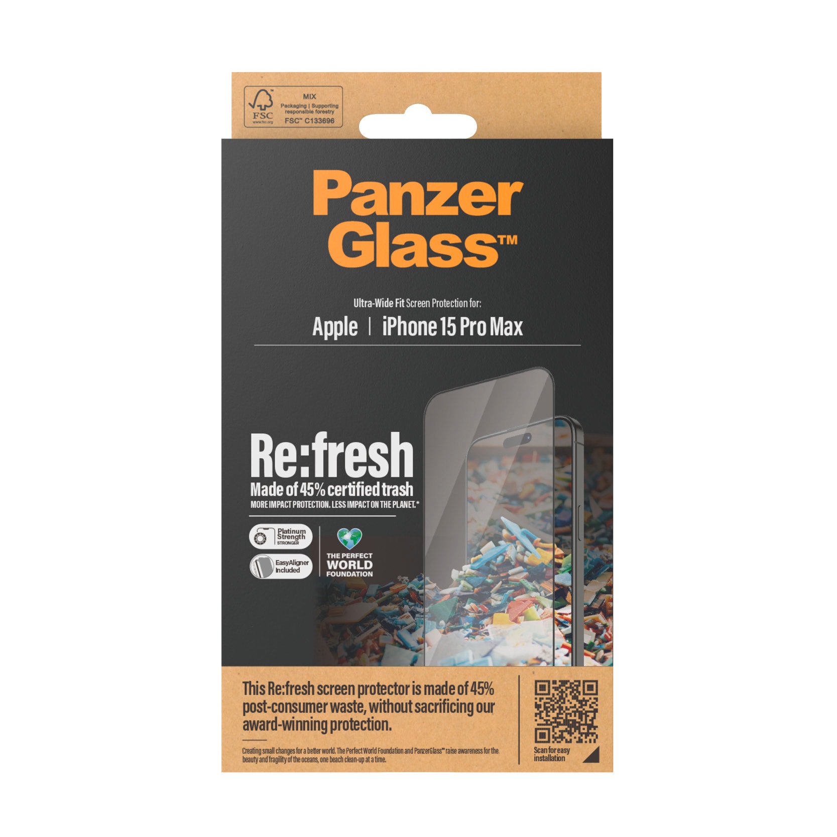 PanzerGlass Verre de protection d'écran »Screen Protector Glass« für iPhone 15 Pro Max Ultra Wide Fit