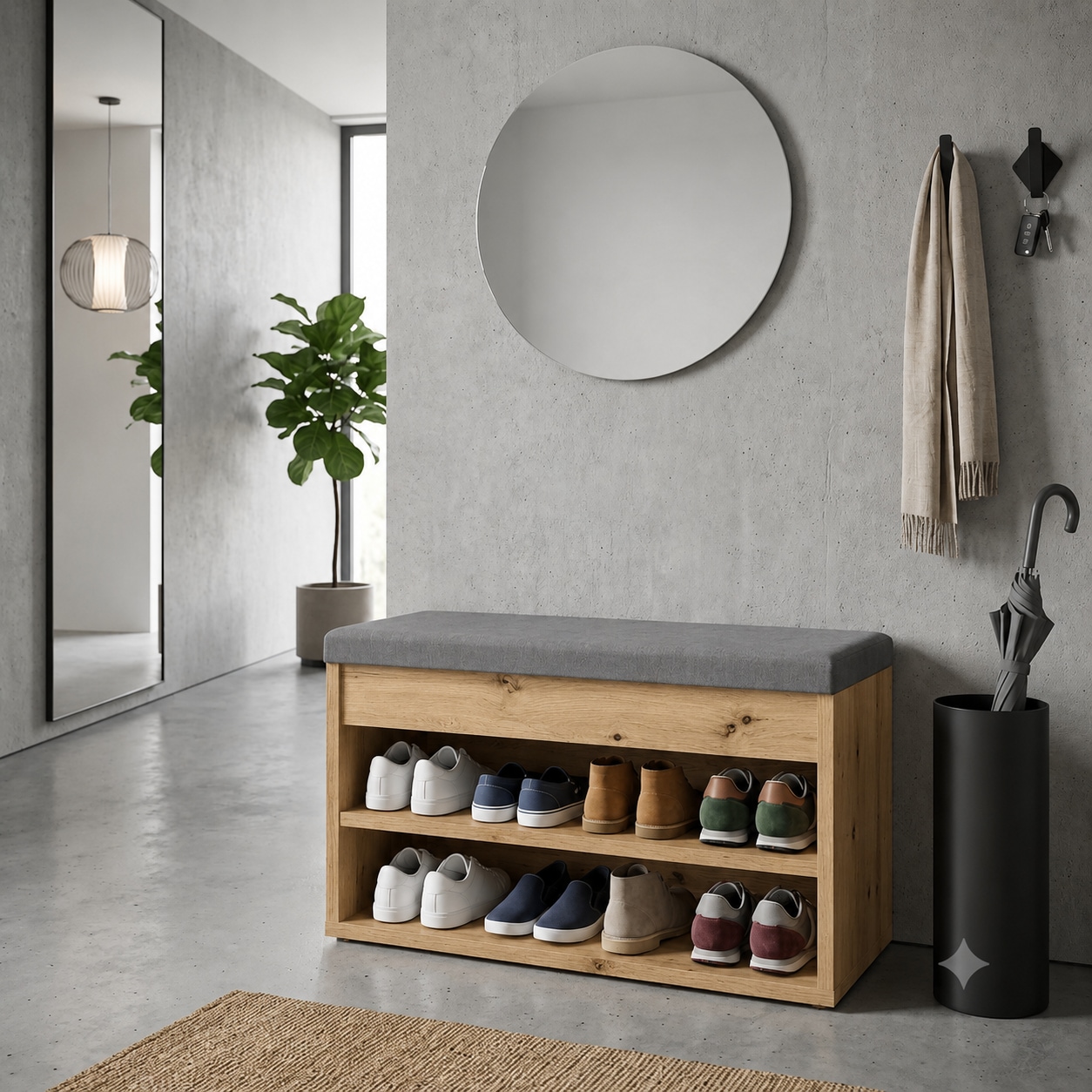GOODproduct Schuhbank »Schuchschrank 60,  Schuhregal, Schuhtruhe, Schuhkommode, Sitzbank« Inkl. bequemem Sitzkissen mit Stauraum darunter