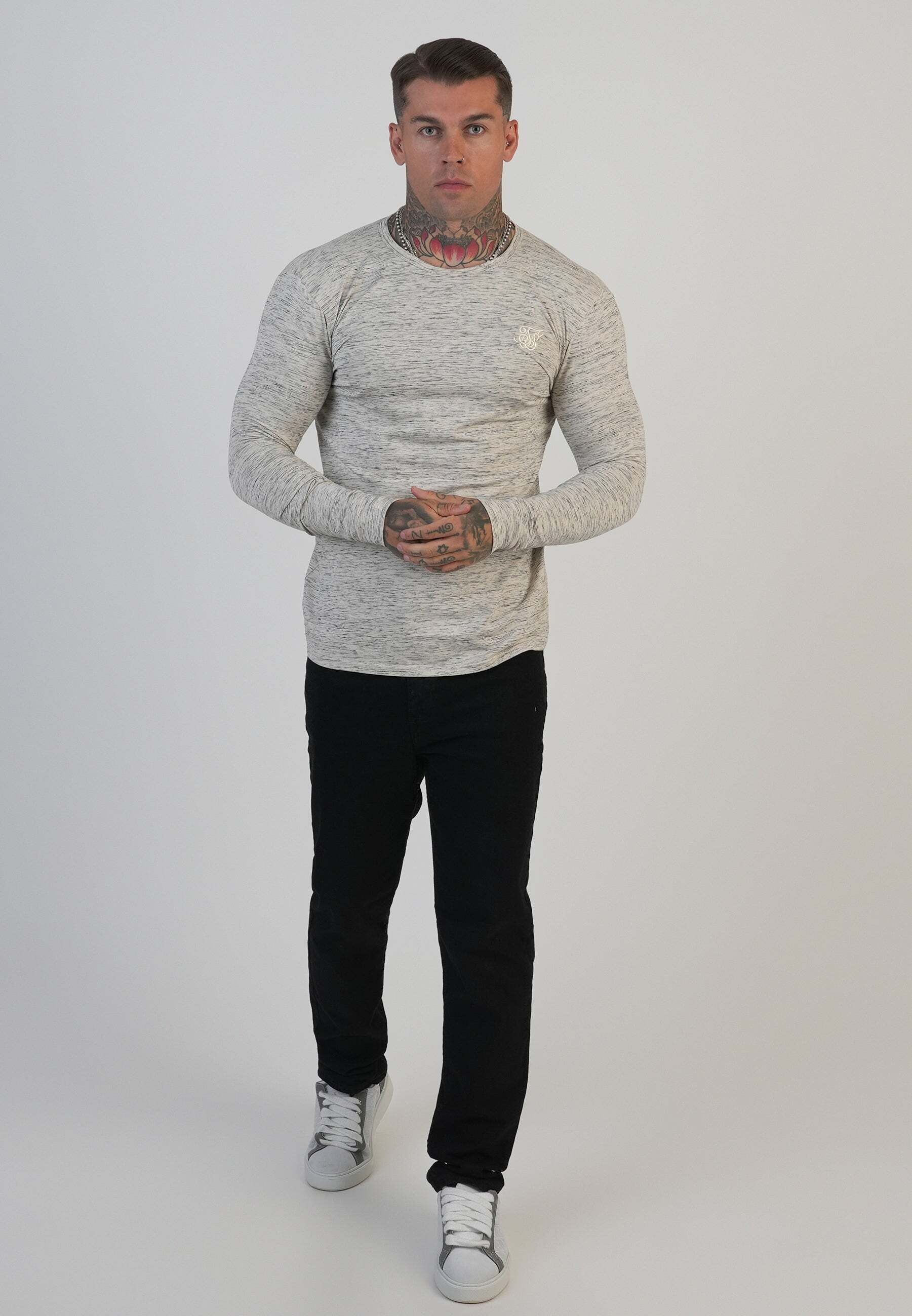Siksilk T-shirt à manches longues »Siksilk Langarmshirt Long Sleeve Marl T-Shirt«