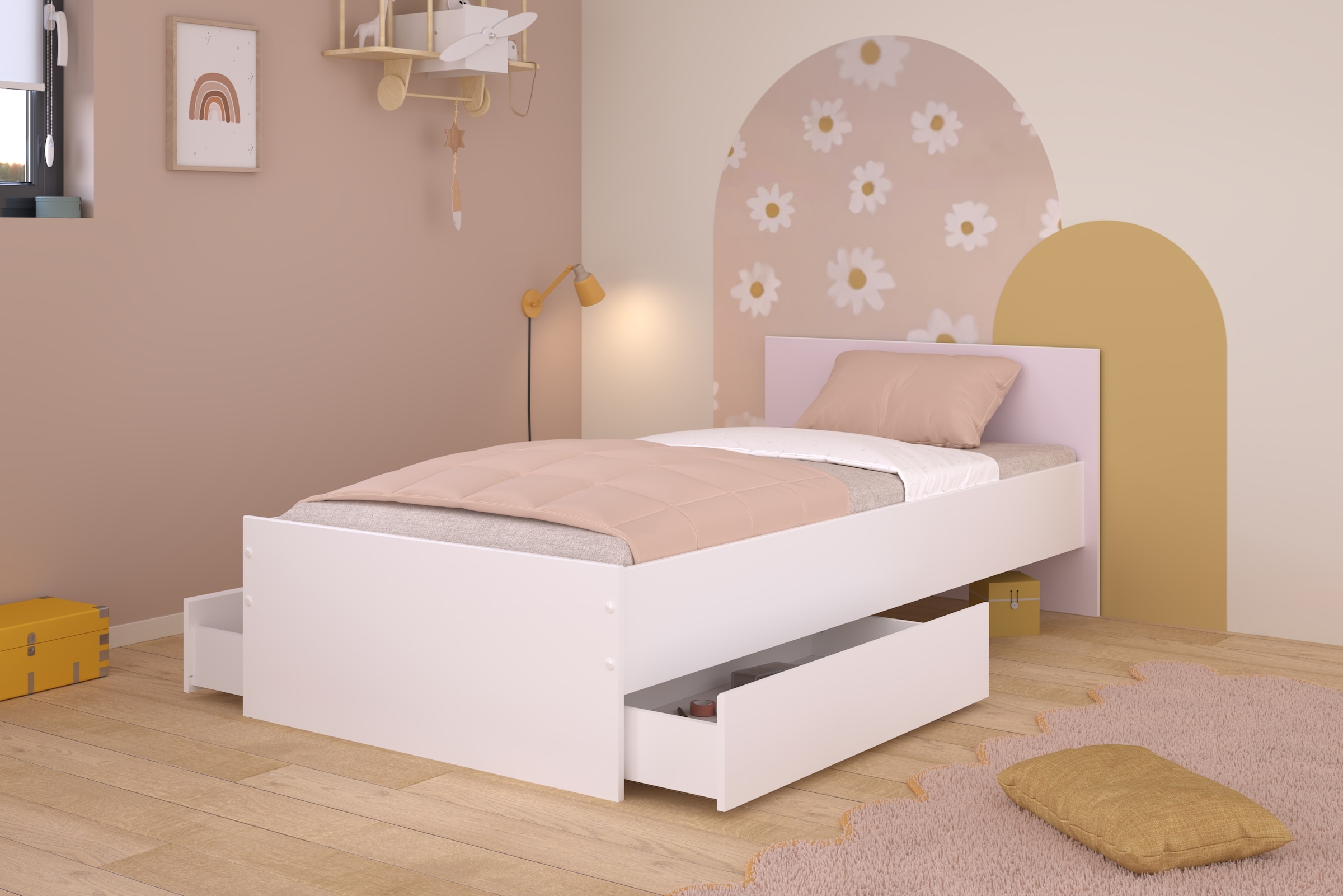 Parisot Lit de rangement »Pirouette 5« Set, 1 tlg. Kopfteil - drehbar Grau oder Rosa