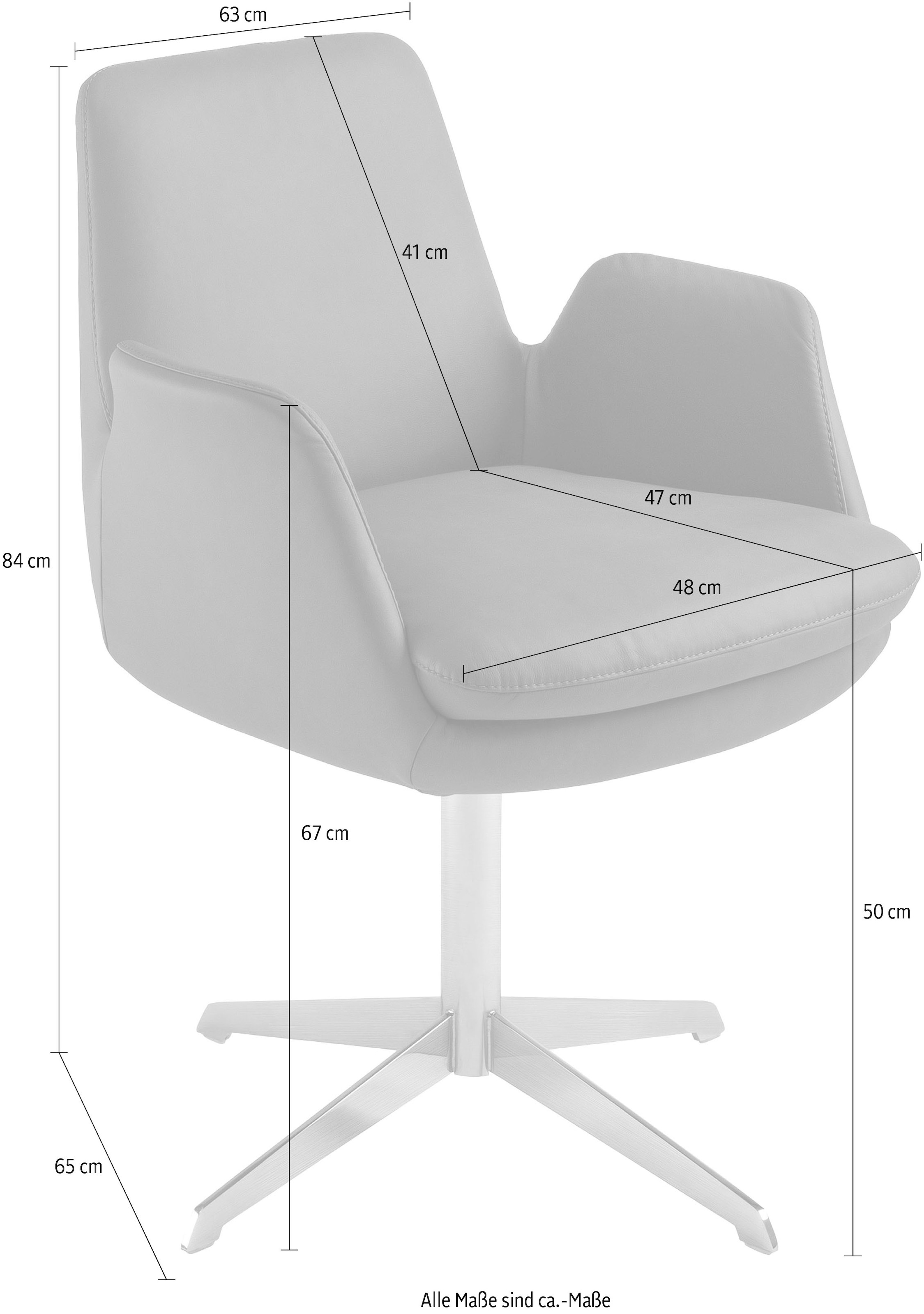 K+W Komfort & Wohnen Chaise pivotante »Cube« () fonction de rappel, structure inférieure noire