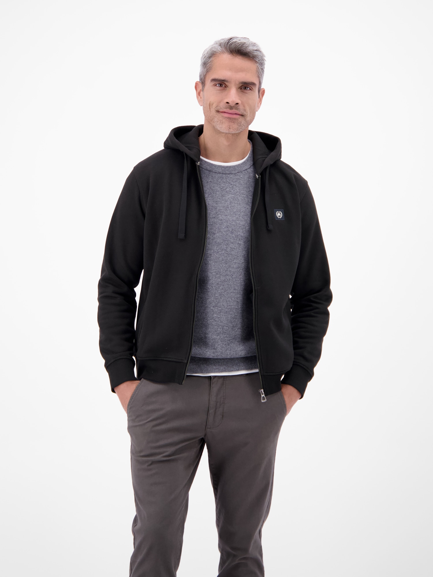 LERROS Sweatjacke »Hoodie Sweat-Jacke« Kapuzensweatjacke mit Tunnelzug und seitlichen Reissverschlusstaschen
