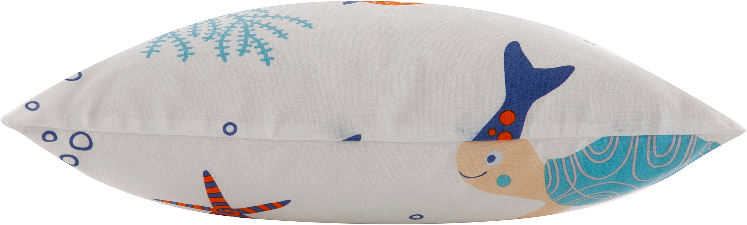 GOODproduct Coussin décoratif »OCEAN« Housse de coussin, lot de 2, sans rembourrage, fermeture éclair, motif : poissons, baleine