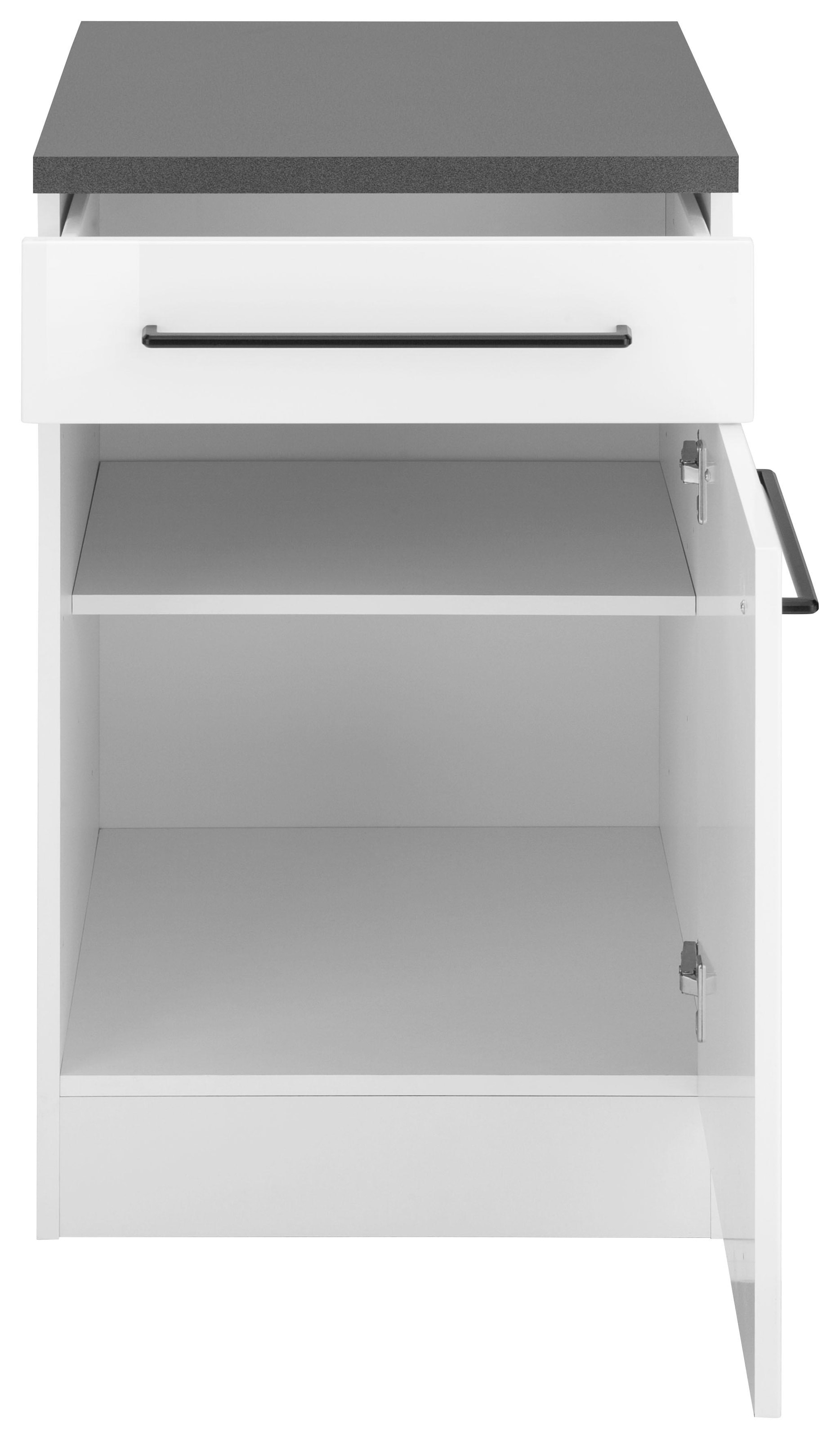 KOCHSTATION Armoire basse »KS-Tulsa« 50 cm breit, 1 Tür, 1 Schubkasten, schwarzer Metallgriff, MDF Front