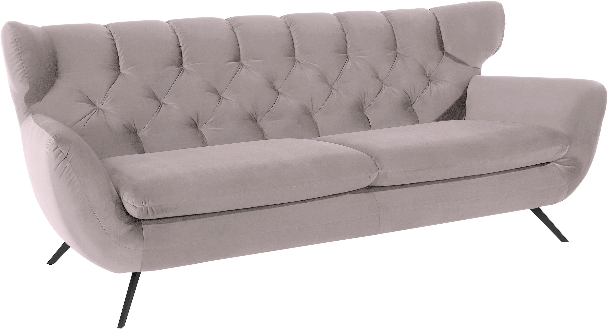 3C Candy 3-places »Beatrice, extravagantes Megasofa, bequem, Küchensofa, Breite 225cm« avec surpiqûres en losange dans le dos, aspect velours, aussi en imitation fourrure