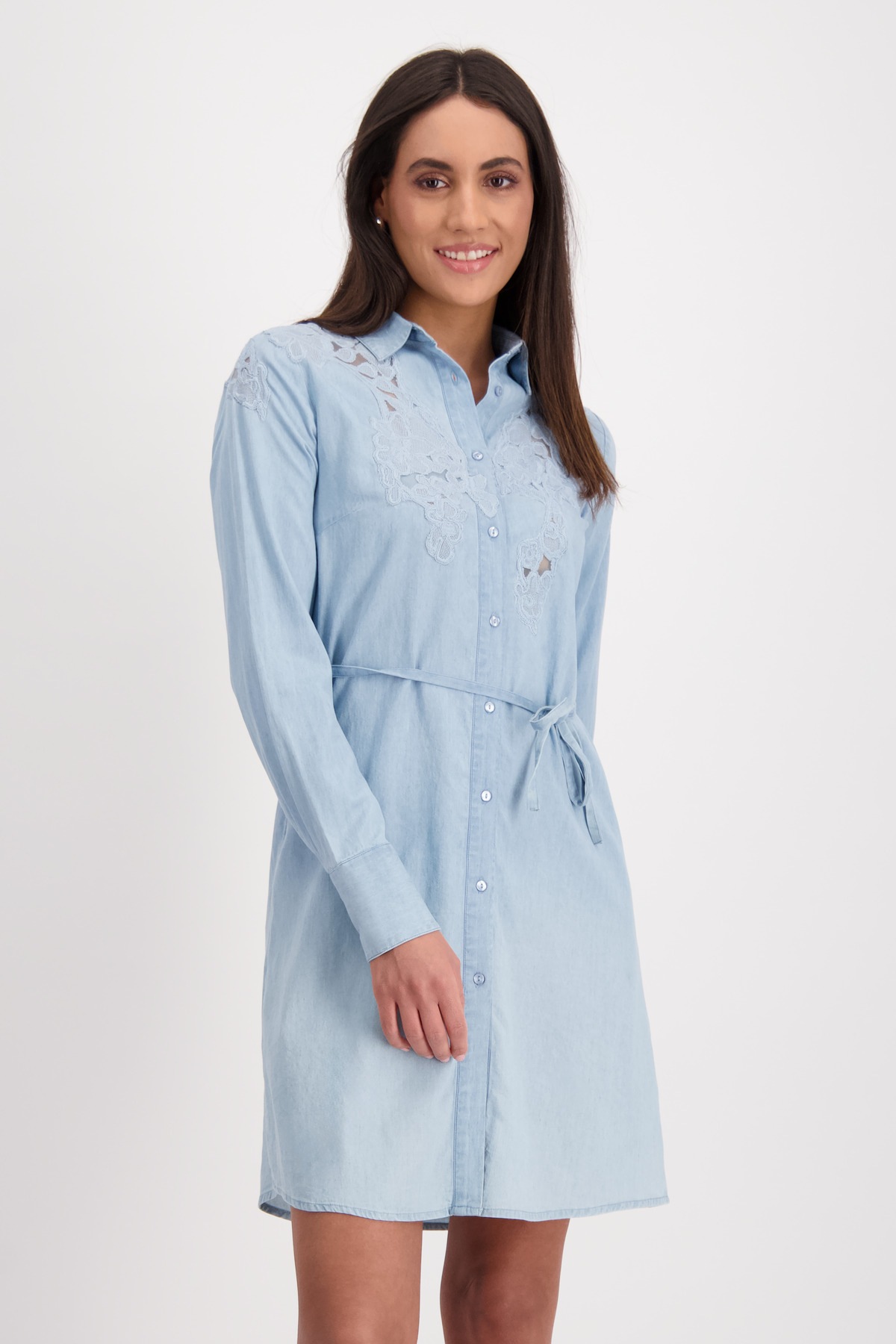 Monari Robe en jean Poches pour les mains avec ceinture à nouer