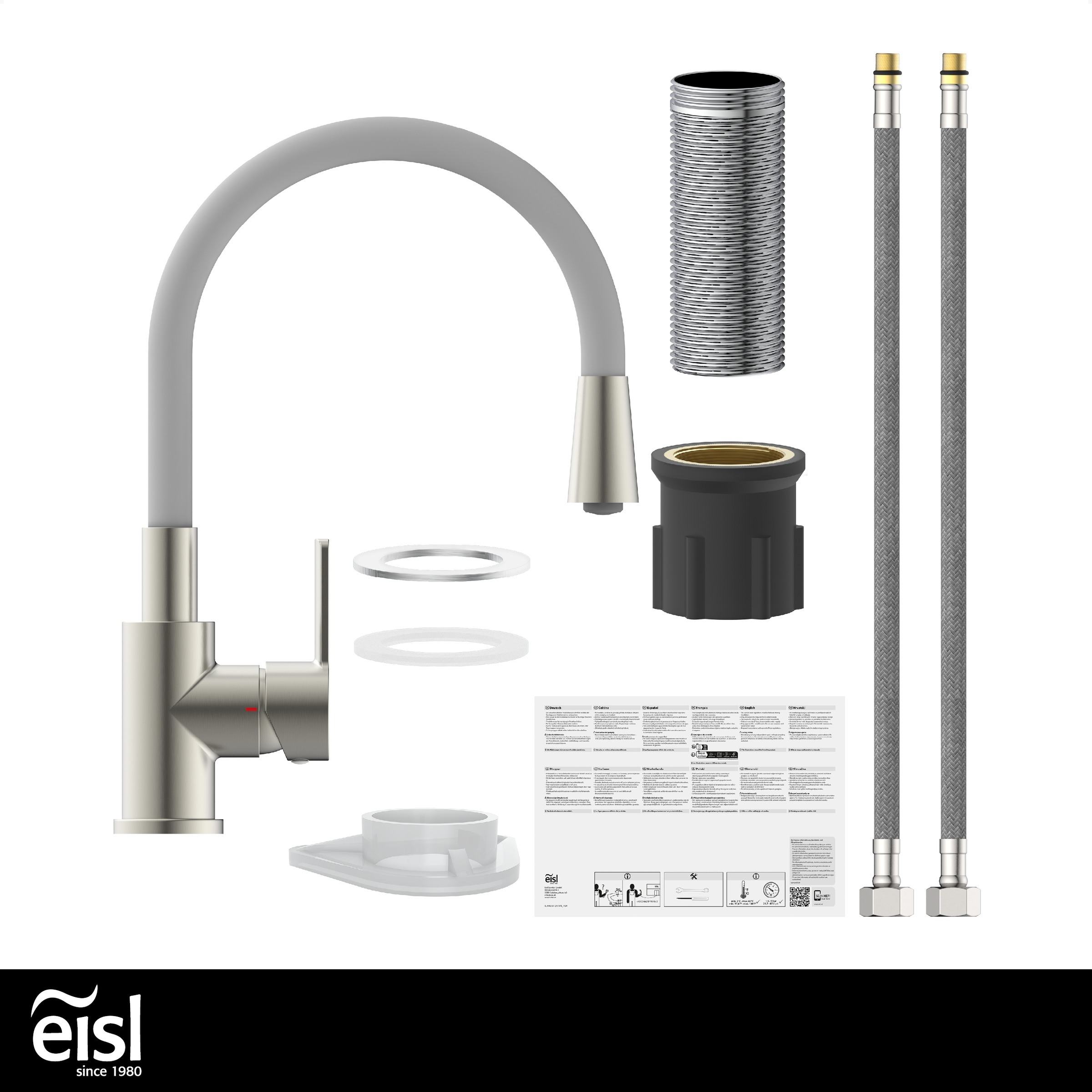 Eisl Spültischarmatur »Flexo« energiesparender Cold-Start, wassersparender Eco-Click,360° schwenkbar