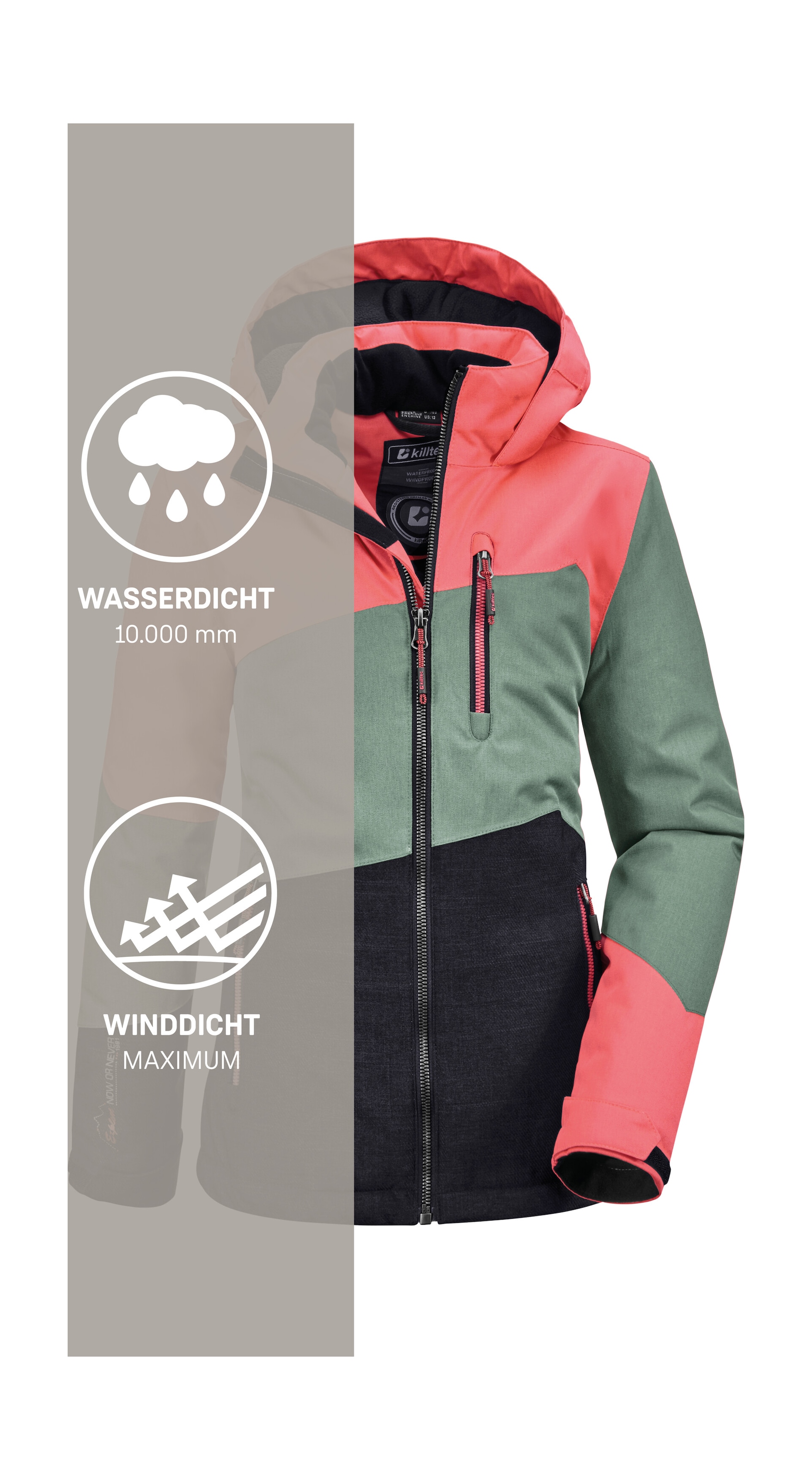 Killtec Outdoorjacke »Lynge GRLS JCKT B« Wasserdichte Winterjacke mit Kapuze, Fleece, verstellbaren Ärmeln