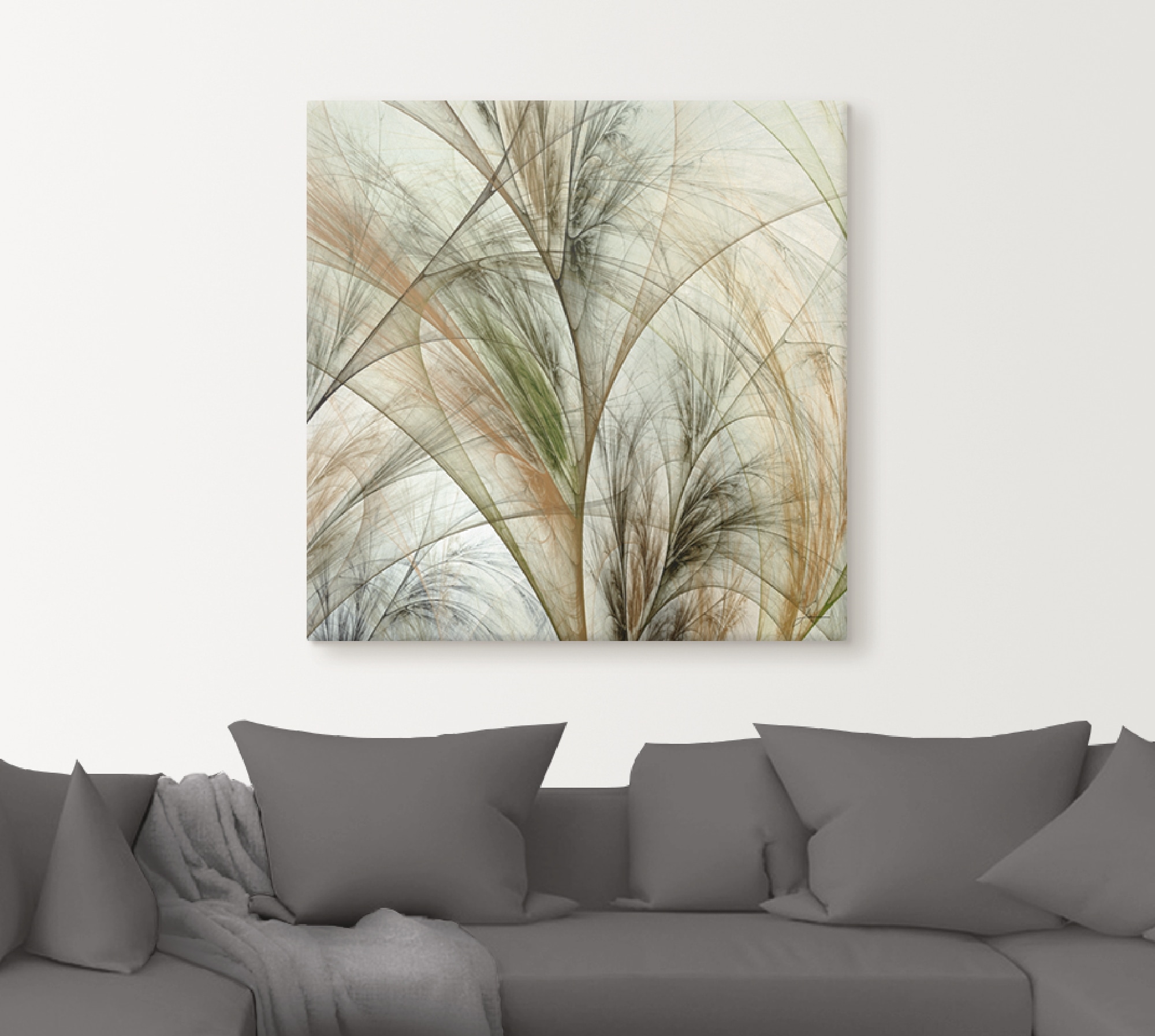 Artland Tableau sur toile »Fraktales Gras IV« Herbes 1 cuis tlg. tendu sur cadre en bois
