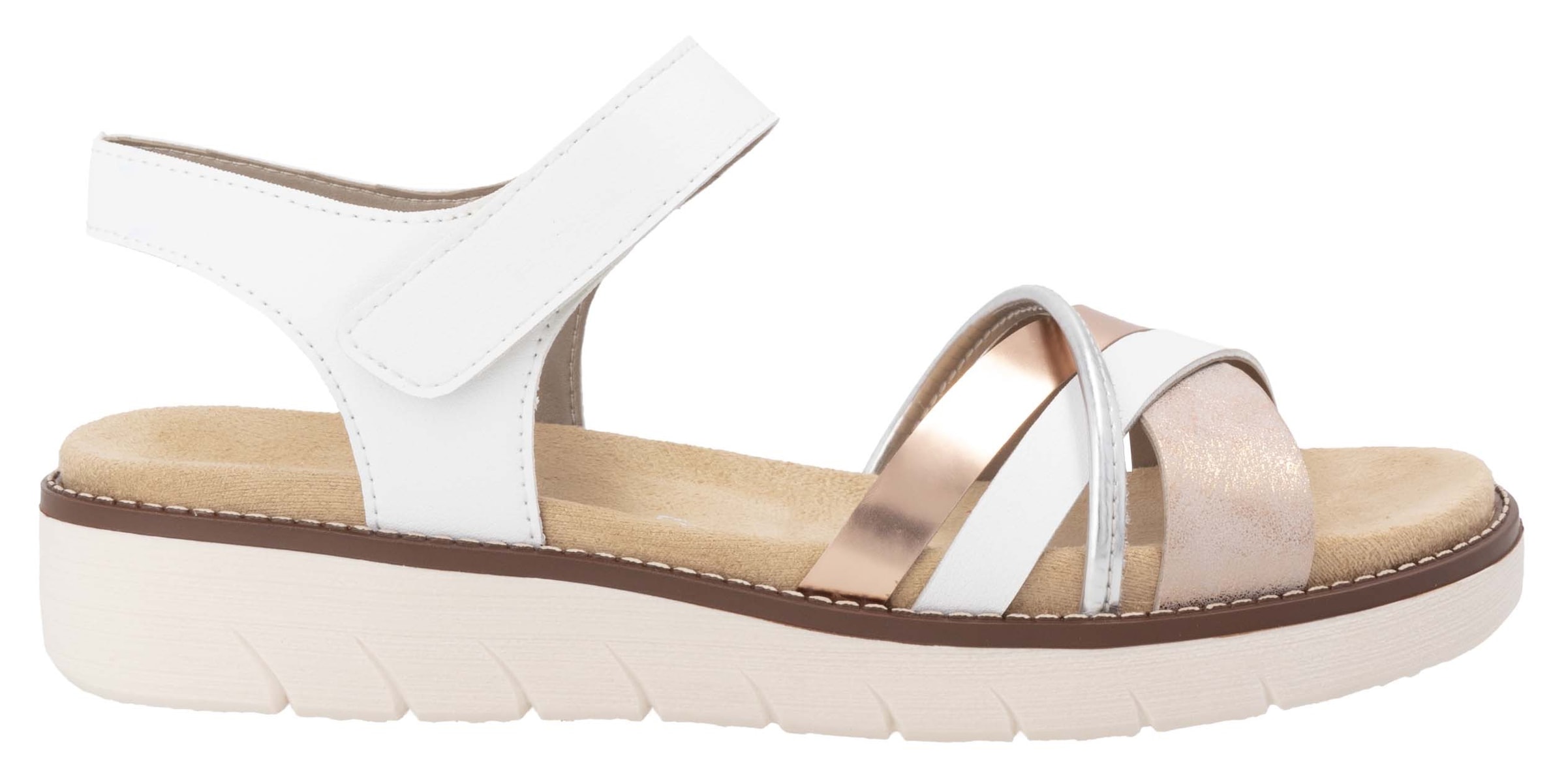 Remonte Sandale à lanières  , Keilabsatz, Sommerschuh, Sandalette mit herausnehmbarer Softeinlage