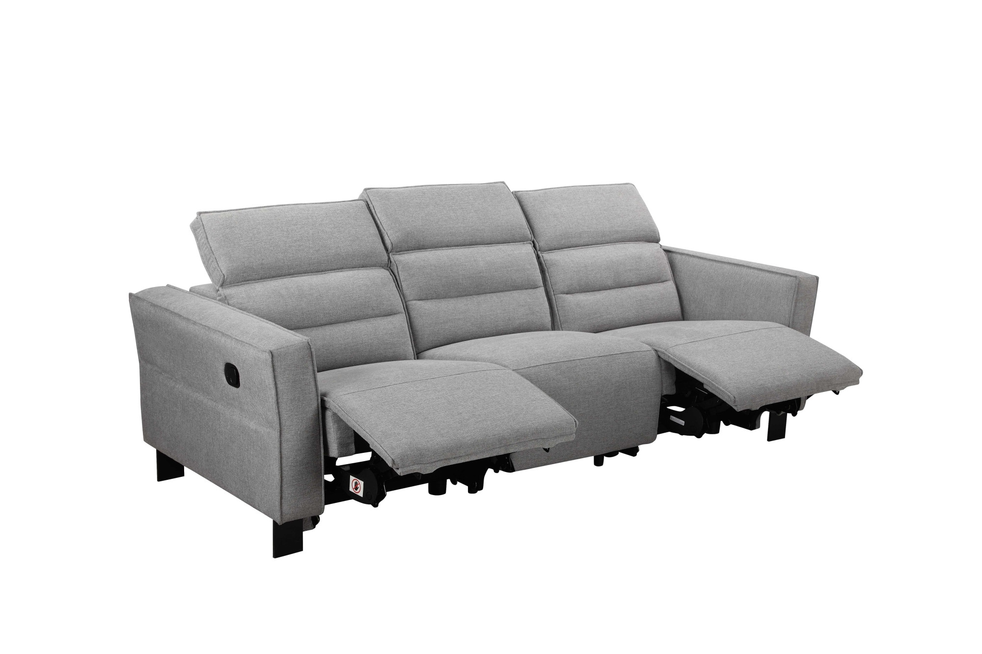 GOODproduct 3-Sitzer »Carpari Webstoff, 224 cm, man./elektr. Relaxfunktion« (USB A/C), sowie Kopfteilverstellung