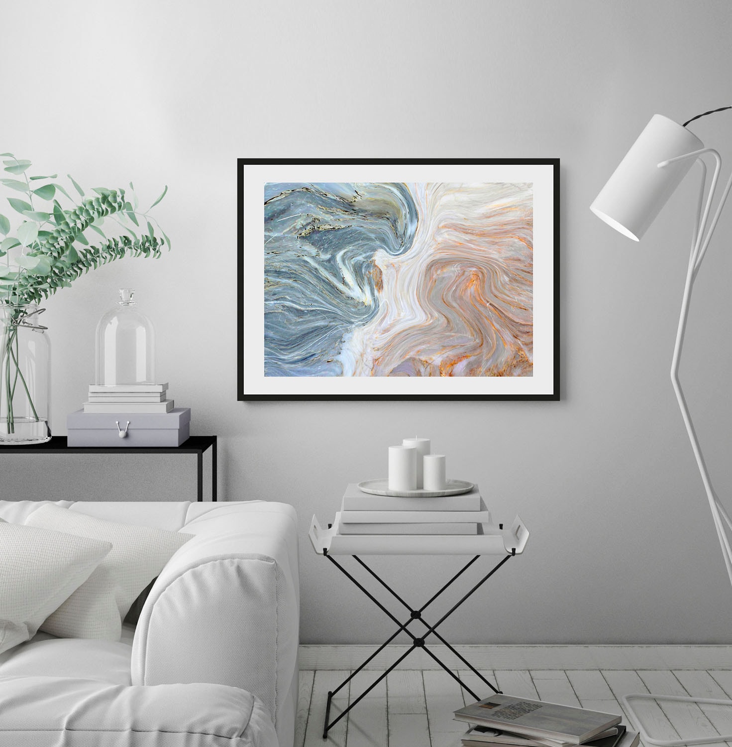 queence Bild »Baltasar« Abstrakt | Gemälde | Kunst | Marmor 1 Stk. tlg. HD Premium Poster-Druck inkl. Holzrahmen