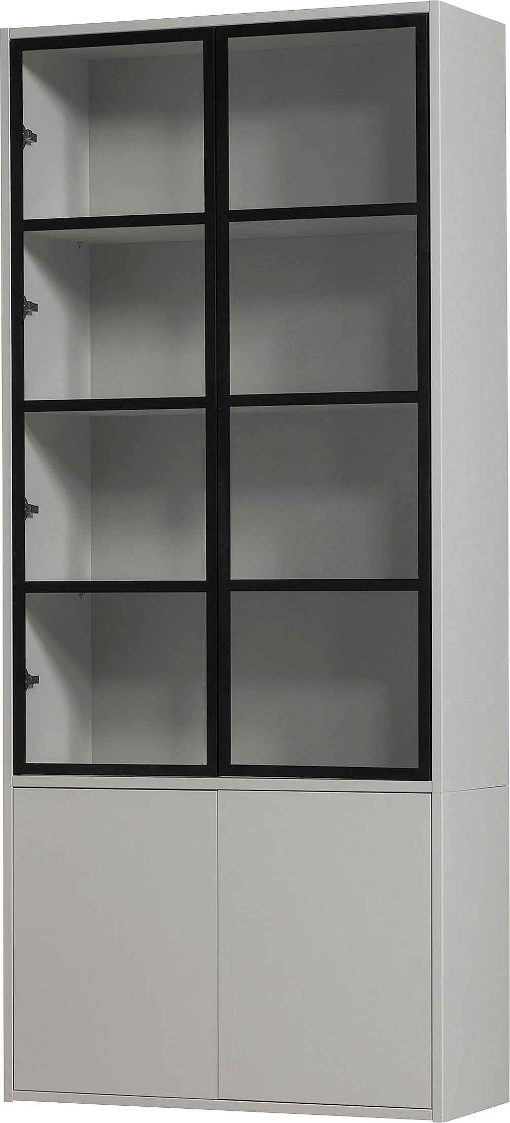 WOOOD Vitrine »Basic« mit vier Türen, Breite 101 cm