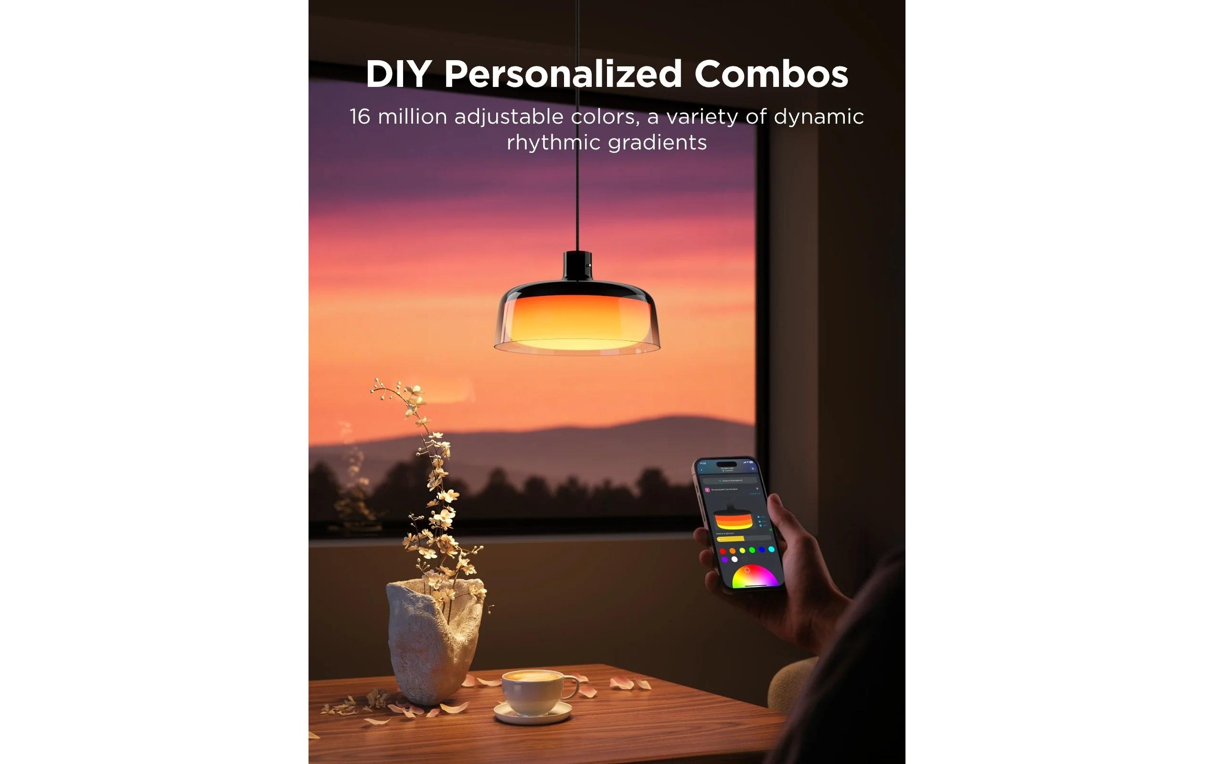 Govee Pendelleuchte »30 x 30 x 17,1 cm« 1 Stk. RGB Steuerung per App, Sprache (Alexa, Google, Matter)