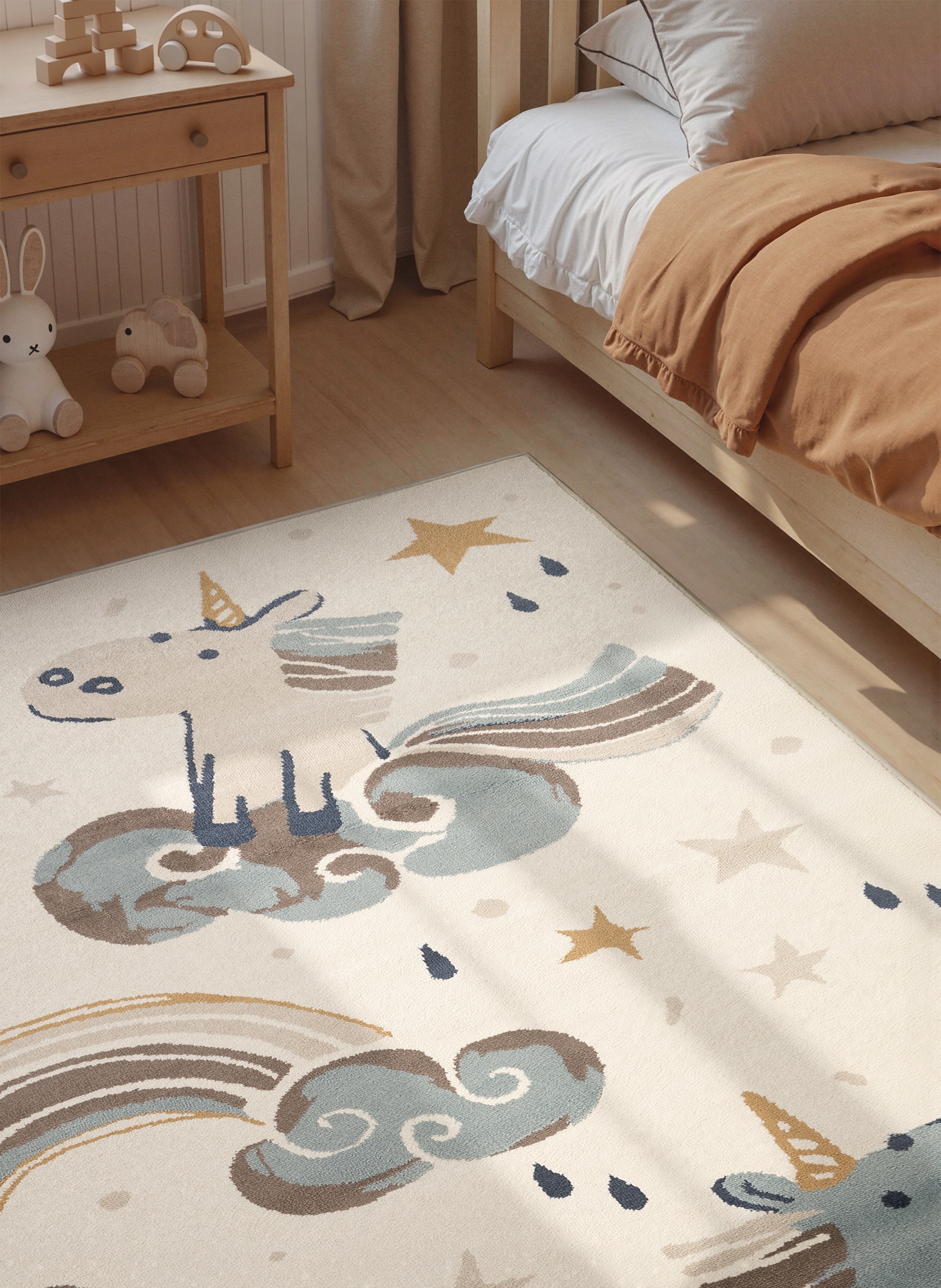 HANSE Home Tapis pour enfants »Einhorn« Rectangulaire 10 mm Höhe Pflegeleicht, Weich, Kinderzimmer, Spielteppich, Spielunterlage