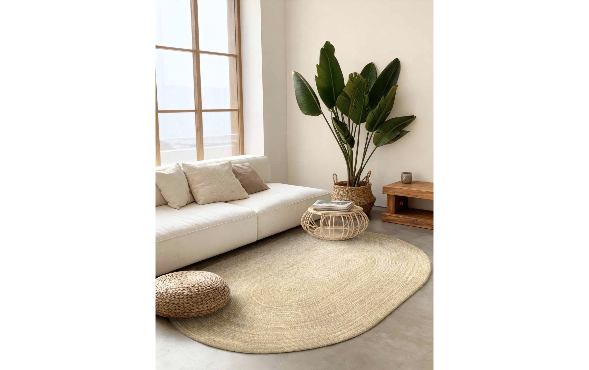 HANSE Home Teppich »Rangpur Juteteppich, in rund und oval« oval 10 mm Höhe handgewebt, 100% Jute , Natur, Wohnzimmer, Flur, Boho, Skandi