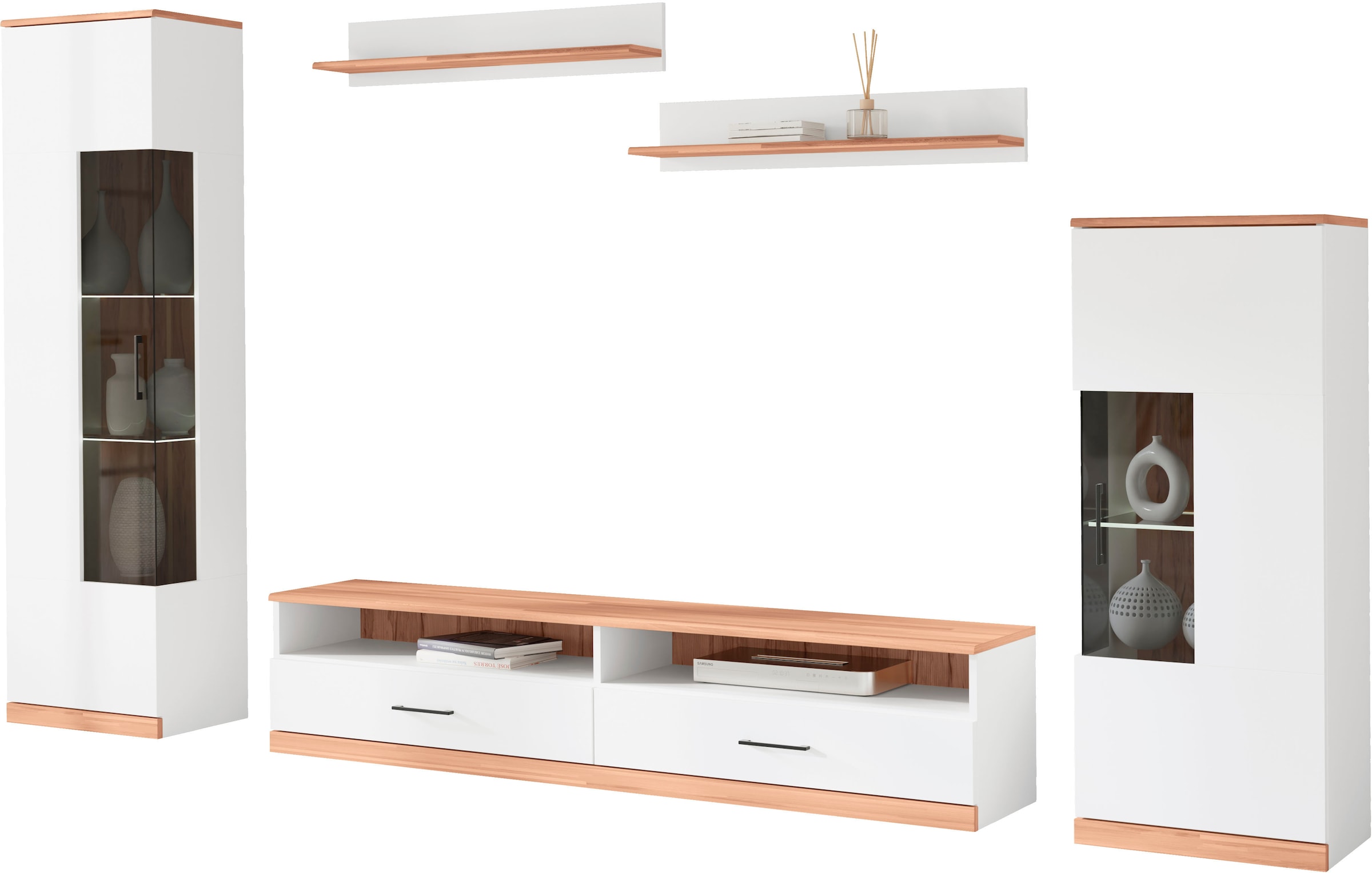 GOODproduct Wohnwand »Ribe Wohnwand Set-5 St.« Set, 5 Stk. tlg.