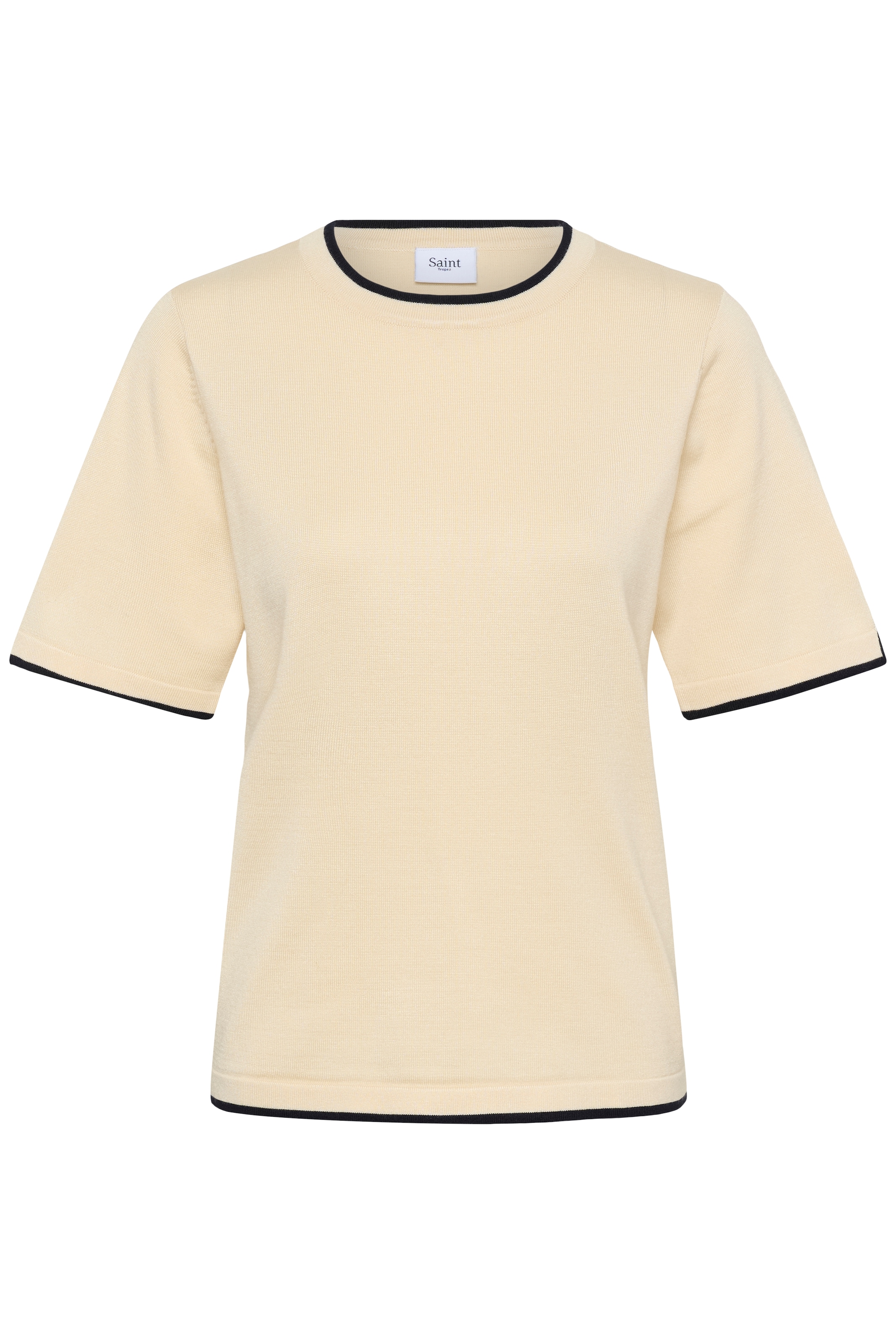 Saint Tropez Pull en tricot »MilaSZ Contrast Stripe SS Pullover« Mélange de viscose, coupe régulière