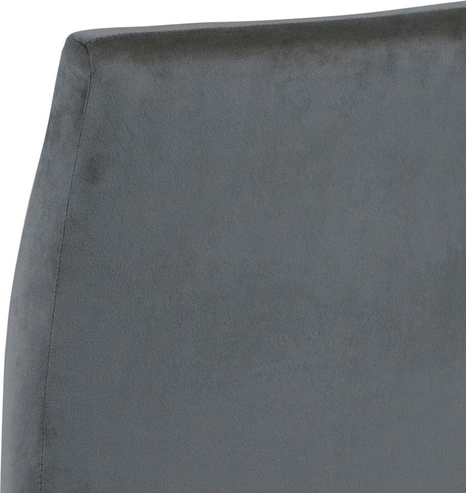 ACTONA GROUP Chaise de salle à manger »Doris« (Ensemble) 2 cuisavec tissu vivant, pieds métalliques noirs et fins