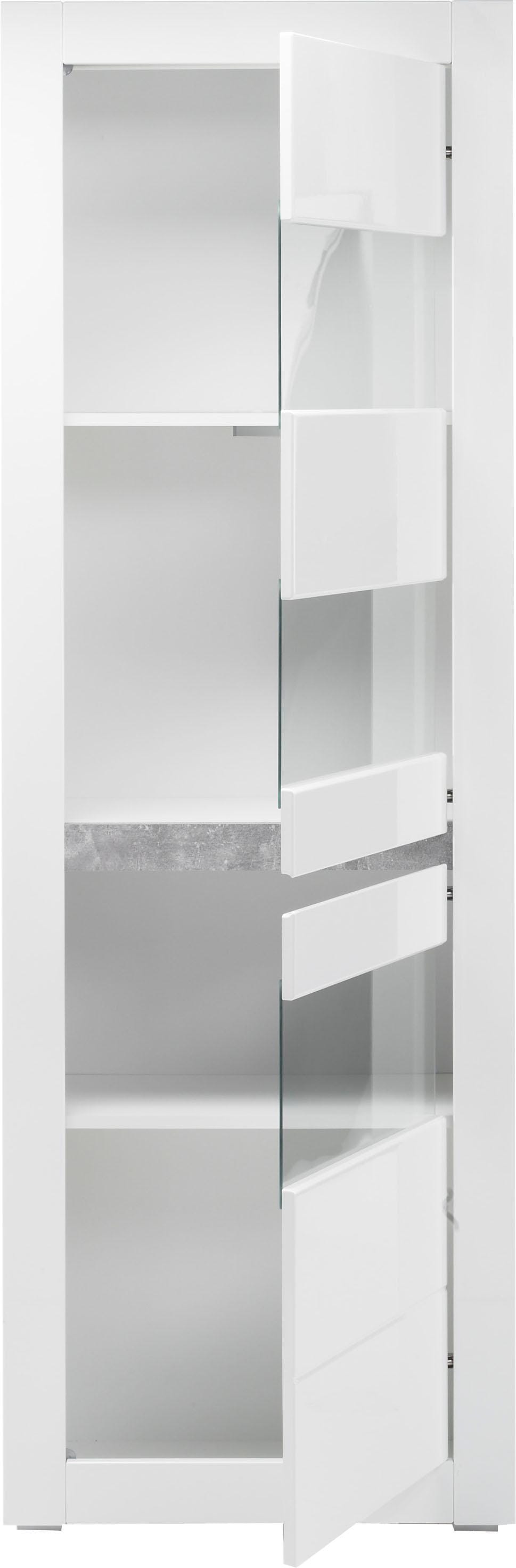Home affaire Vitrines »Carat« Höhe 198 cm, zwei Leisten angeliefert, 1 x grau, 1 x weiss