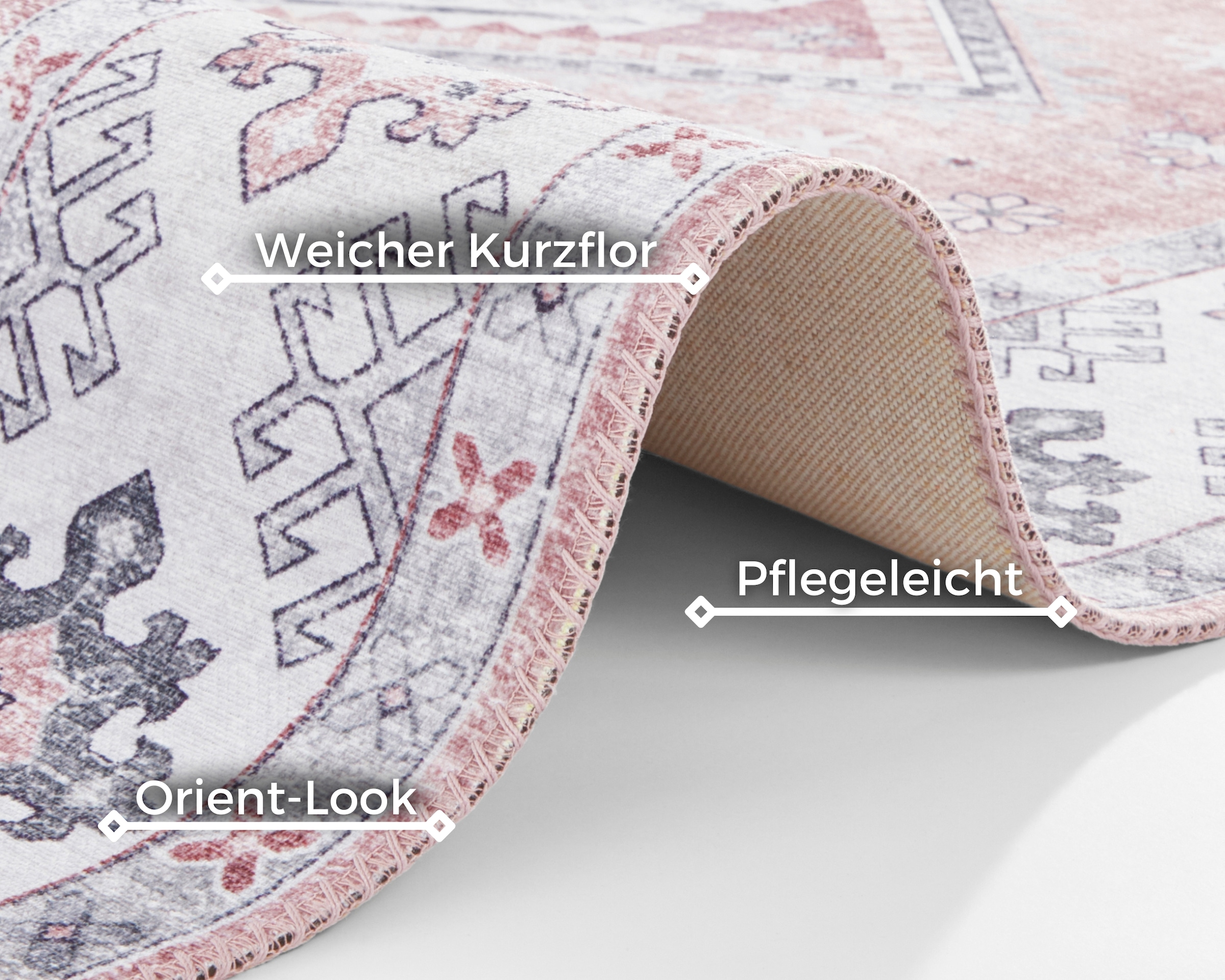 HANSE Home Teppich »Gratia« rechteckig 5 mm Höhe Orientalisch, Vintage, Flachgewebe, Läufer, Wohnzimmer, Schlafzimmer