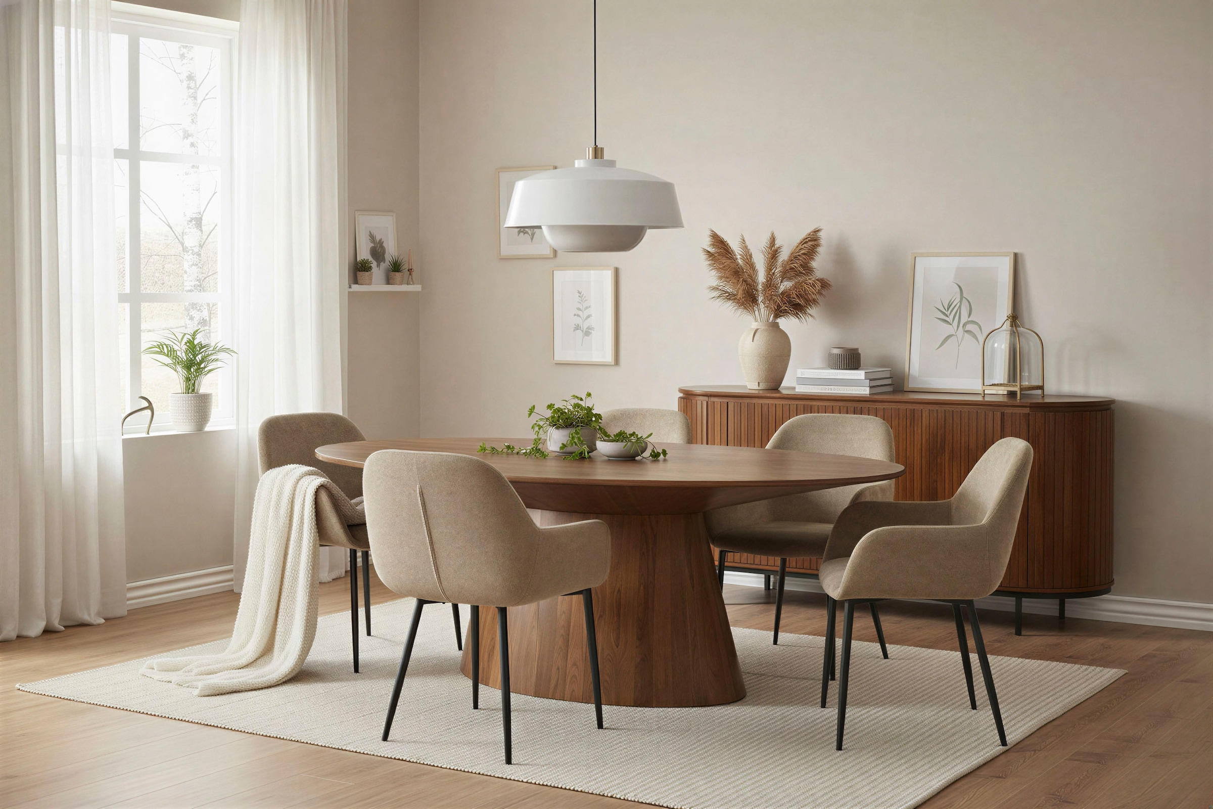 SIT Buffet »Newcastle aus massivem Mangoholz mit Lamellenfront & 4 Türen« 1 cuis tlg. 4 portes, 8 compartiments & façade à fines lamelles en bois de manguier