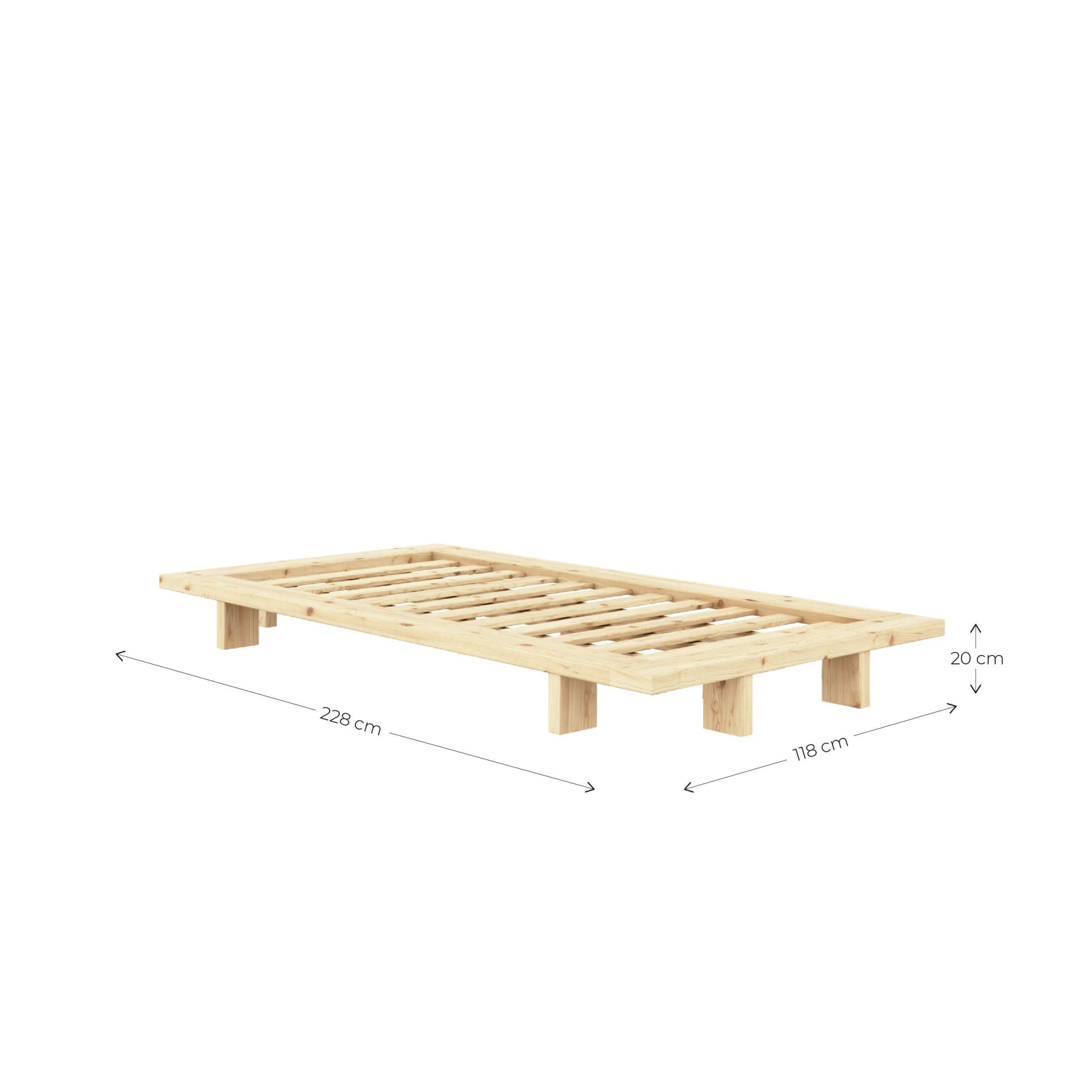 Karup Design Bettgestell »JAPAN BED Futonbett aus FSC®zertifiziertem Massivholz, zeitlos, bequem« Erhältlich für Matratzen Breite 90, 120, 140, 160 oder 180 cm,  Eiche, inkl. Lattenrost, ohne Matratze, Made in Europa