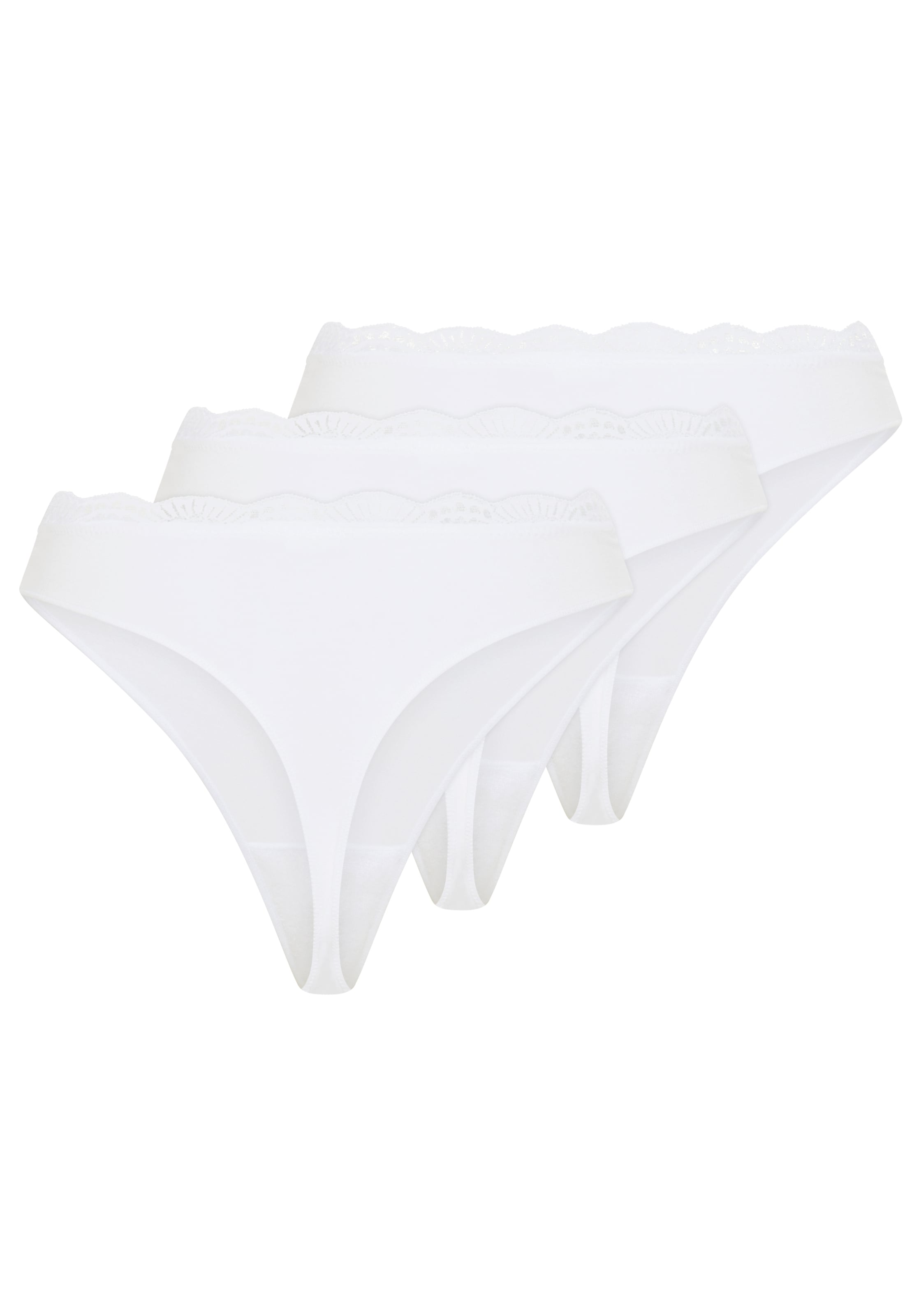 YSABEL MORA Tanga »BASIC COLLECTION COTTON WITH LACE«, nicht nur bequem, sondern auch romantische Spitzendetails