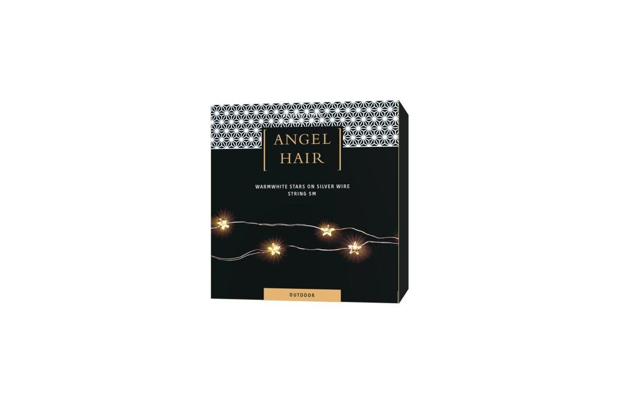 STT LED Dekofigur »LED Battery String stars 5 m Silber« Warmweiss