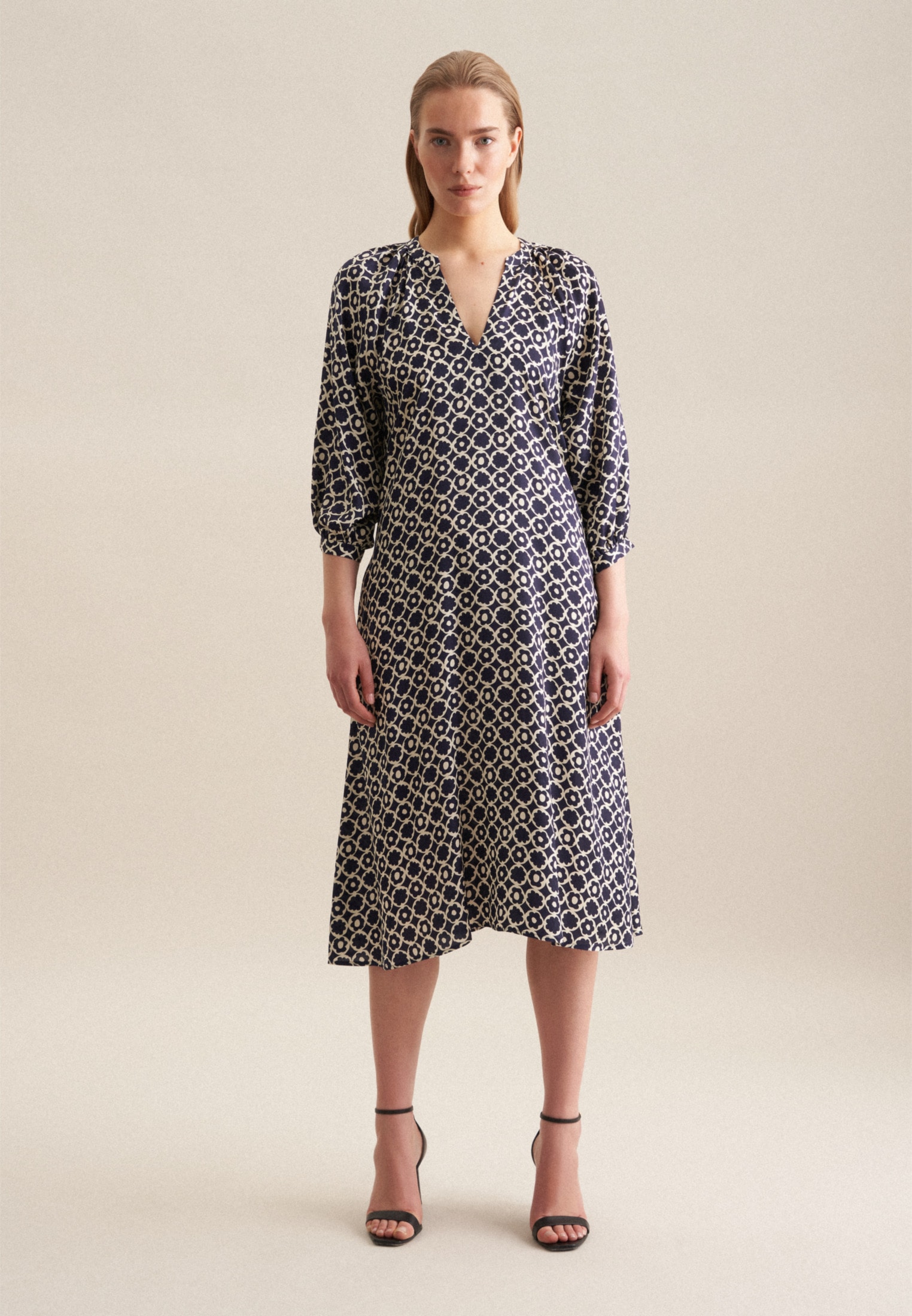 seidensticker Robe d'été »Schwarze Rose« 3/4 Rundhals Druck