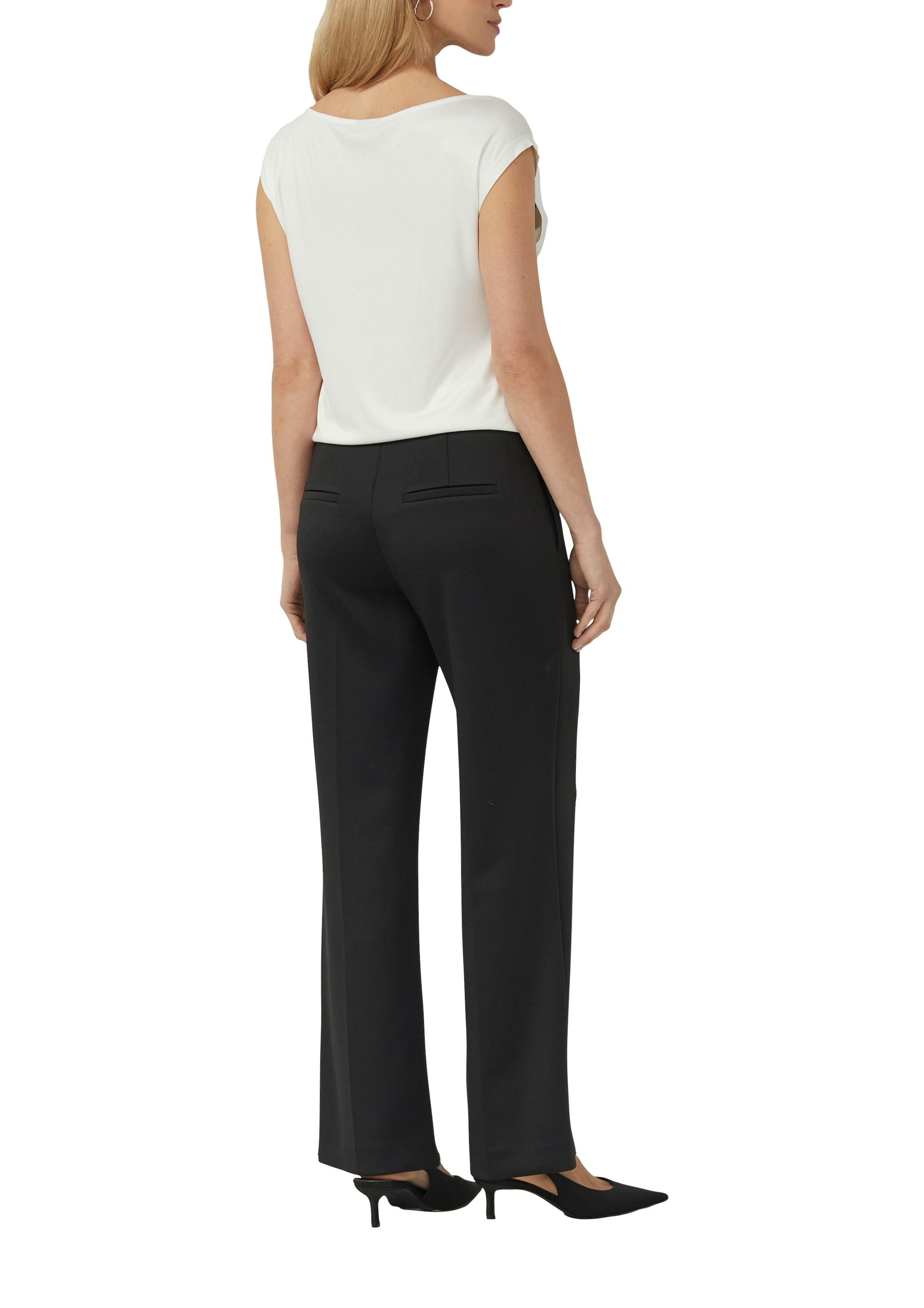 s.Oliver BLACK LABEL T-shirt cascade mit Wasserfall-Kragen und aus reiner Viskose