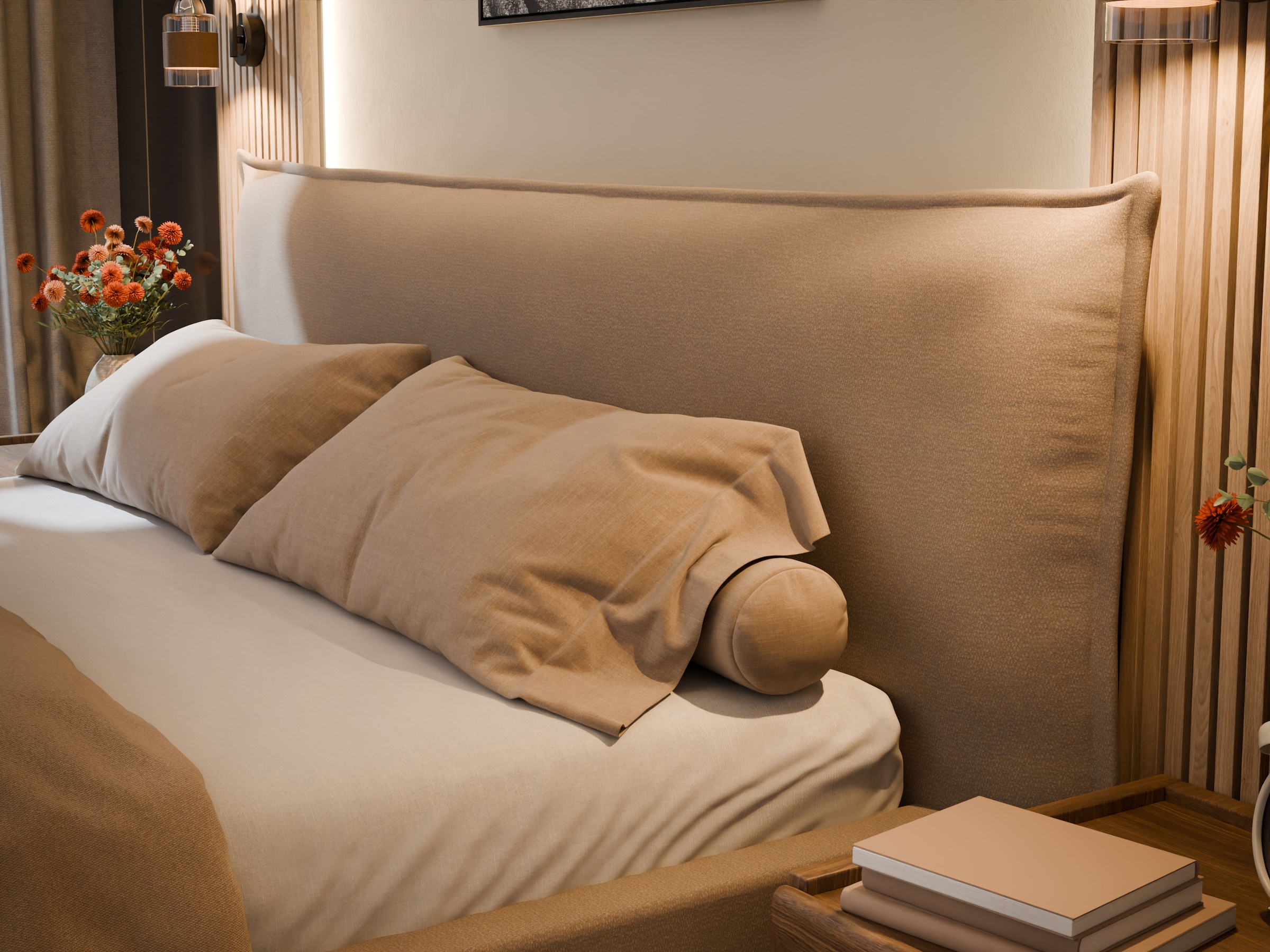 FORTE Lit rembourré »Helsingborg« incl. sommier à lattes, disponible en plusieurs couleurs