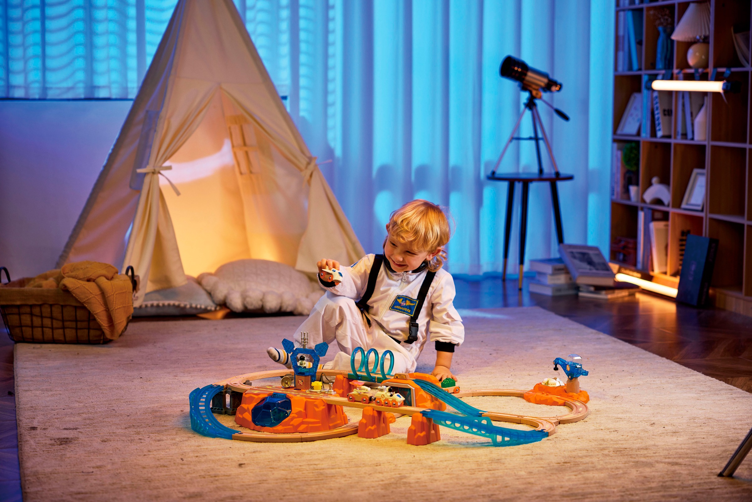 Hape Train jouet »Zugset - Mars-Erkundung« avec lumière et son