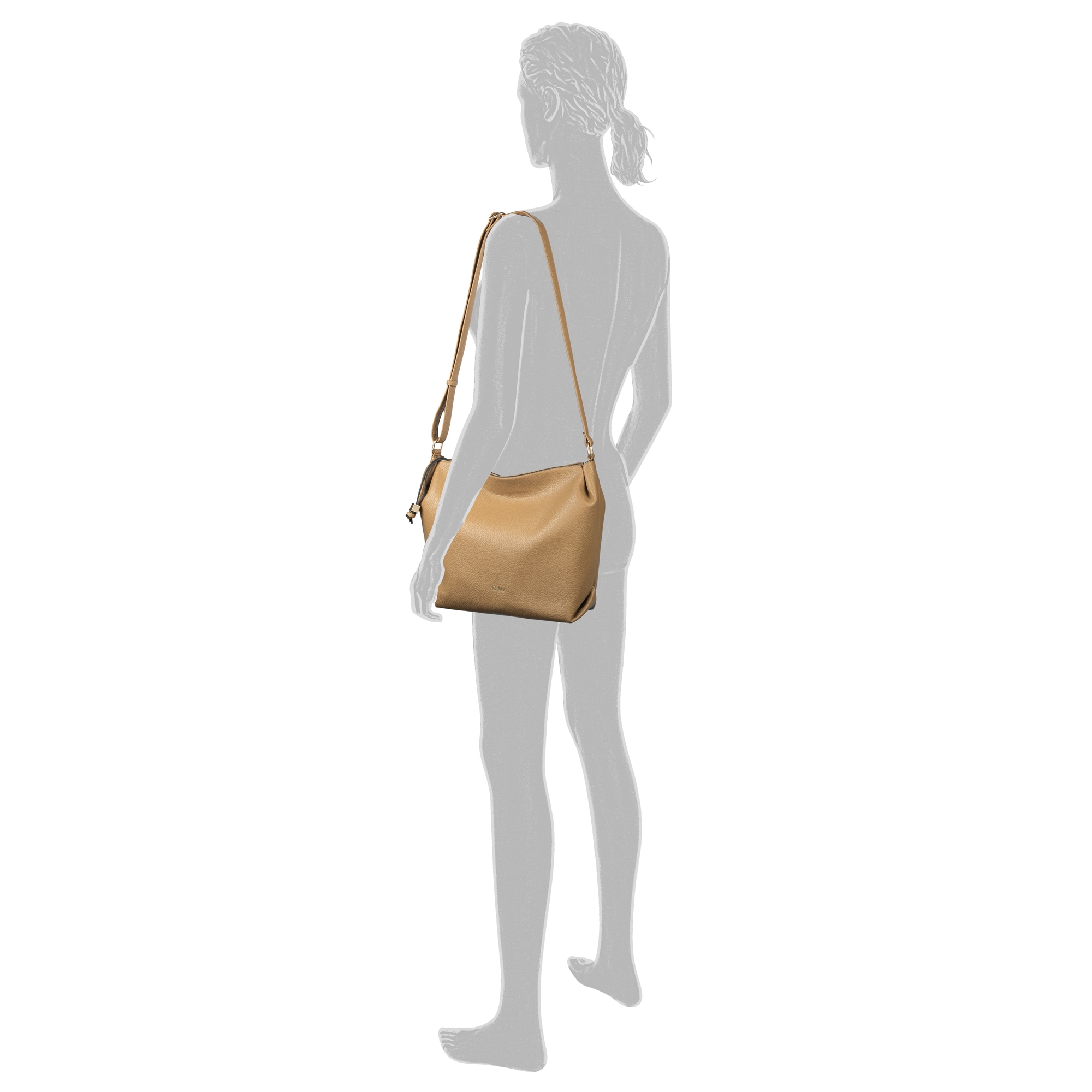 Gabor Hobo »Telia« dezente Falten, eleganter Reissverschlusszipper mit goldenem Zierkubus